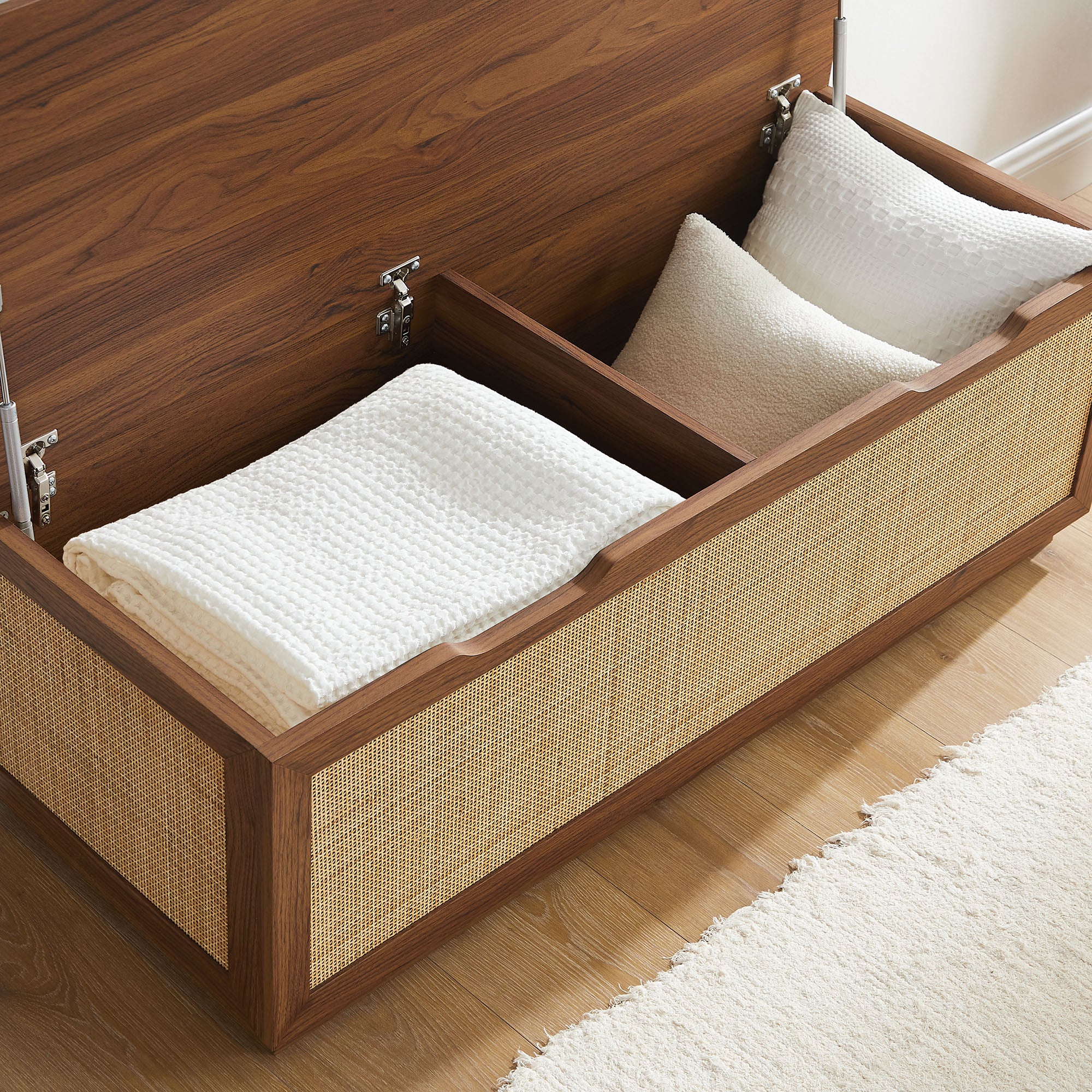 Soma Fluted 3-in-1 Hall Tree With Storage Bench and Coat Rack
