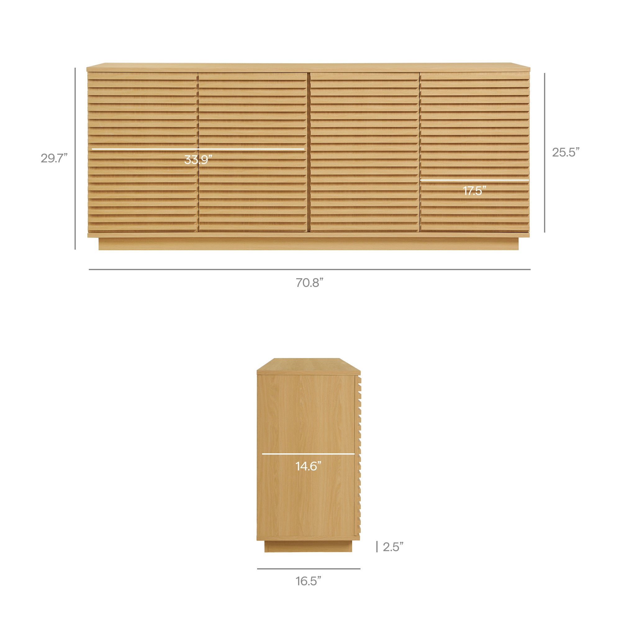 Render 4-Door Fluted Sideboard Cabinet TV Stand