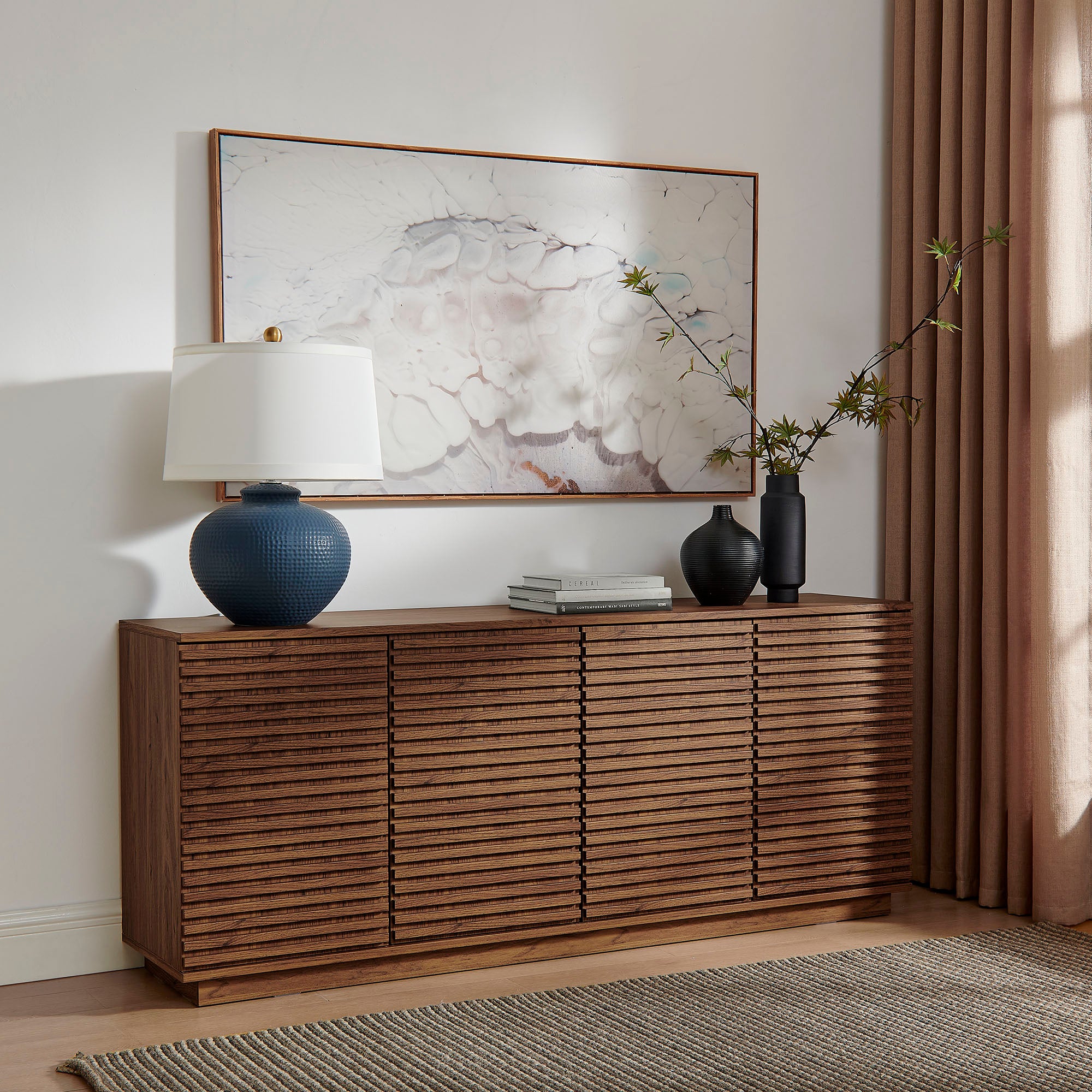 Render 4-Door Fluted Sideboard Cabinet TV Stand