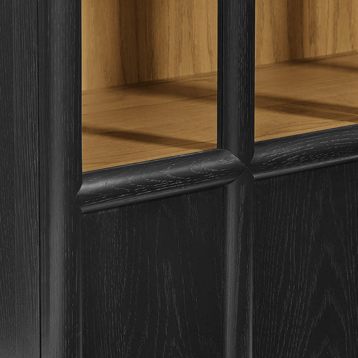 Anwen Solid Wood and Glass Display Cabinet
