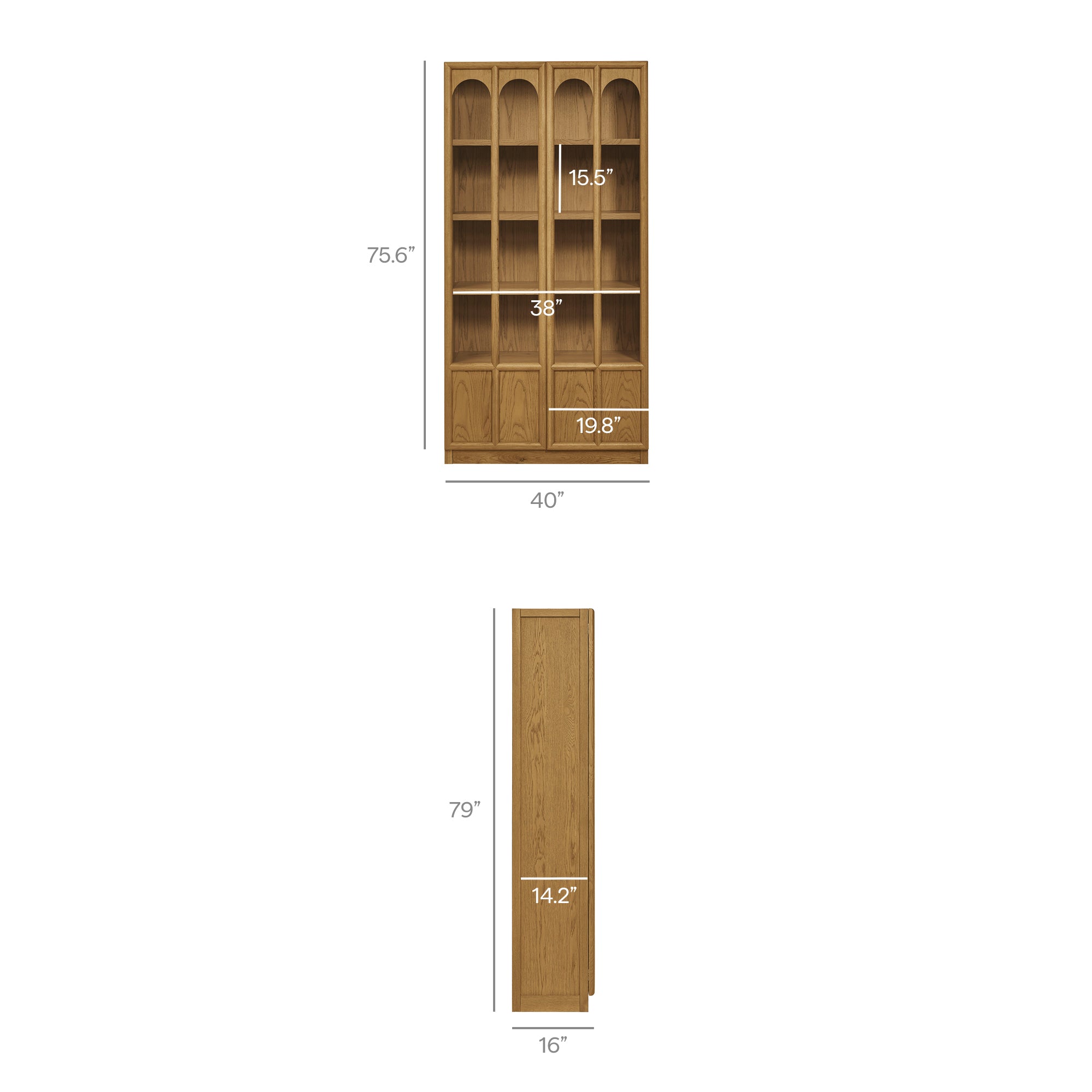 Anwen Solid Wood and Glass Display Cabinet