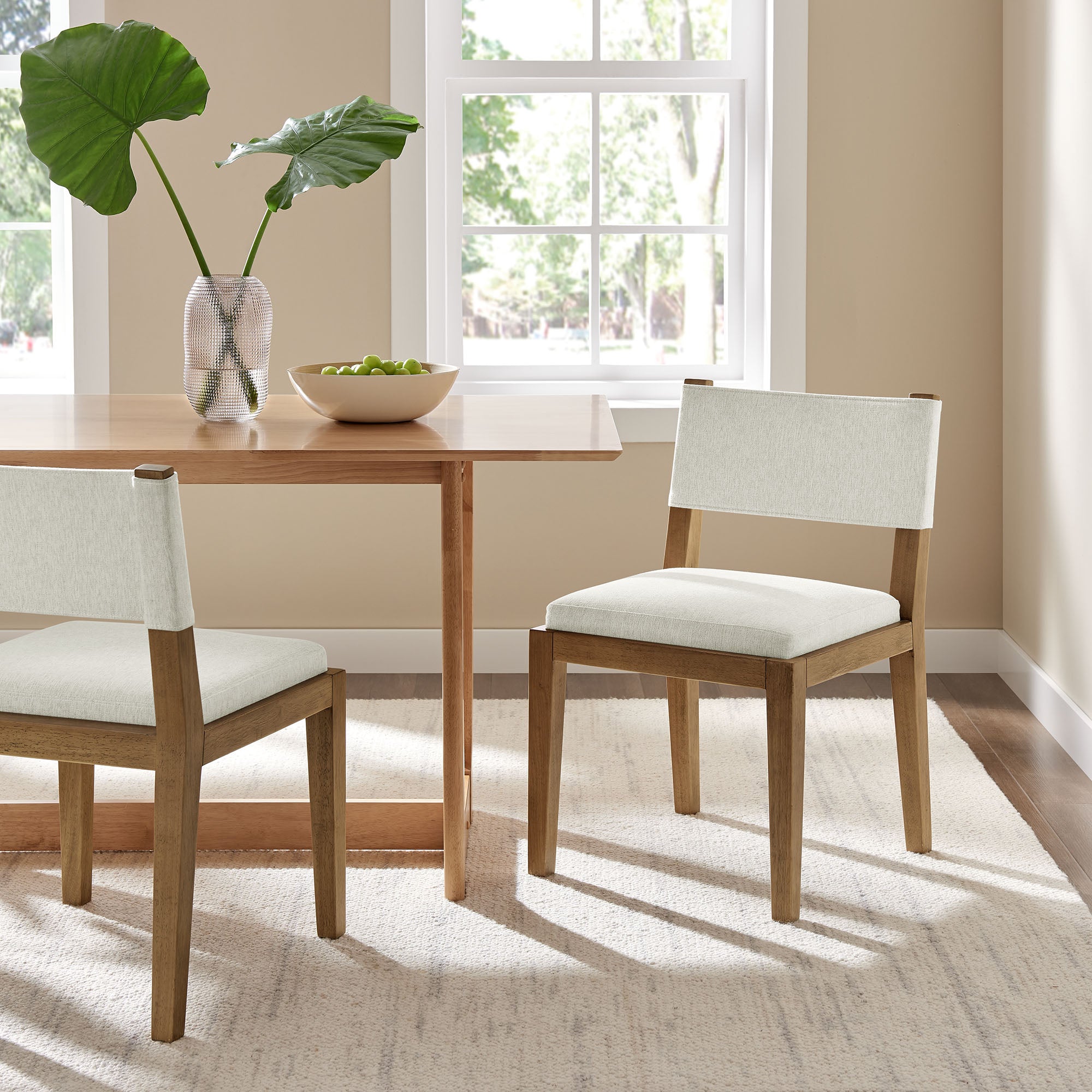 Calder Fabric Upholstered Wood Armless Dining Chair