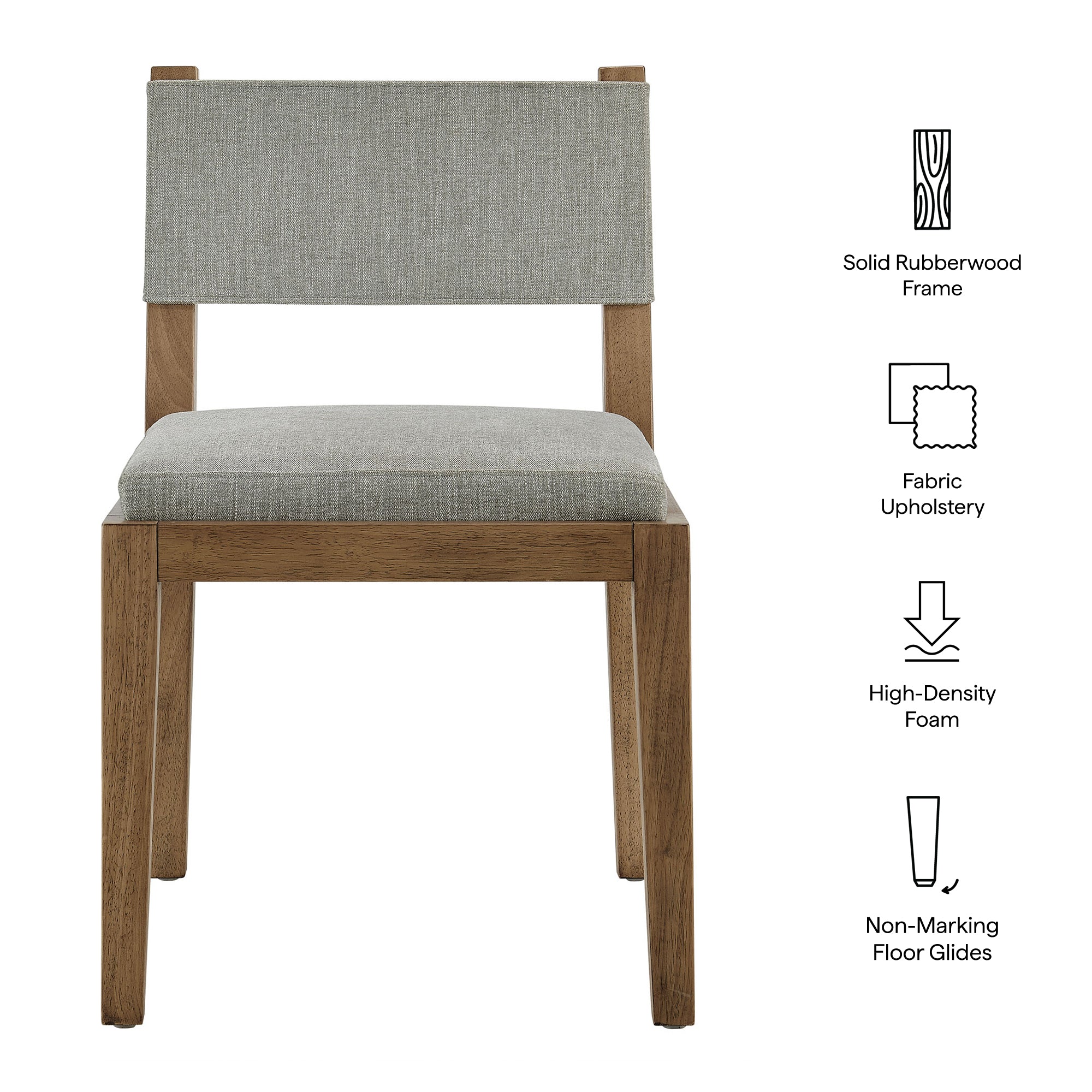 Calder Fabric Upholstered Wood Armless Dining Chair