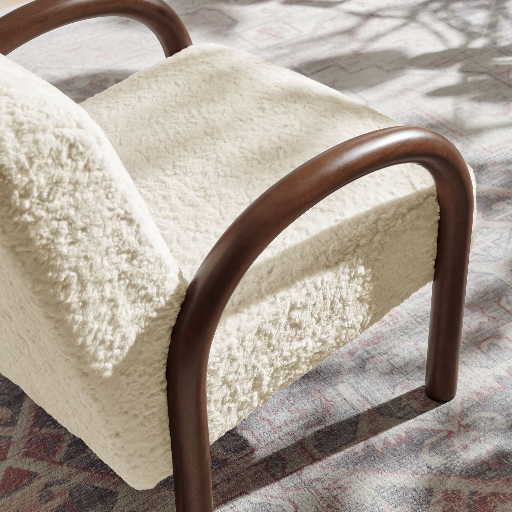 Lunet Faux Shearling Accent Armchair