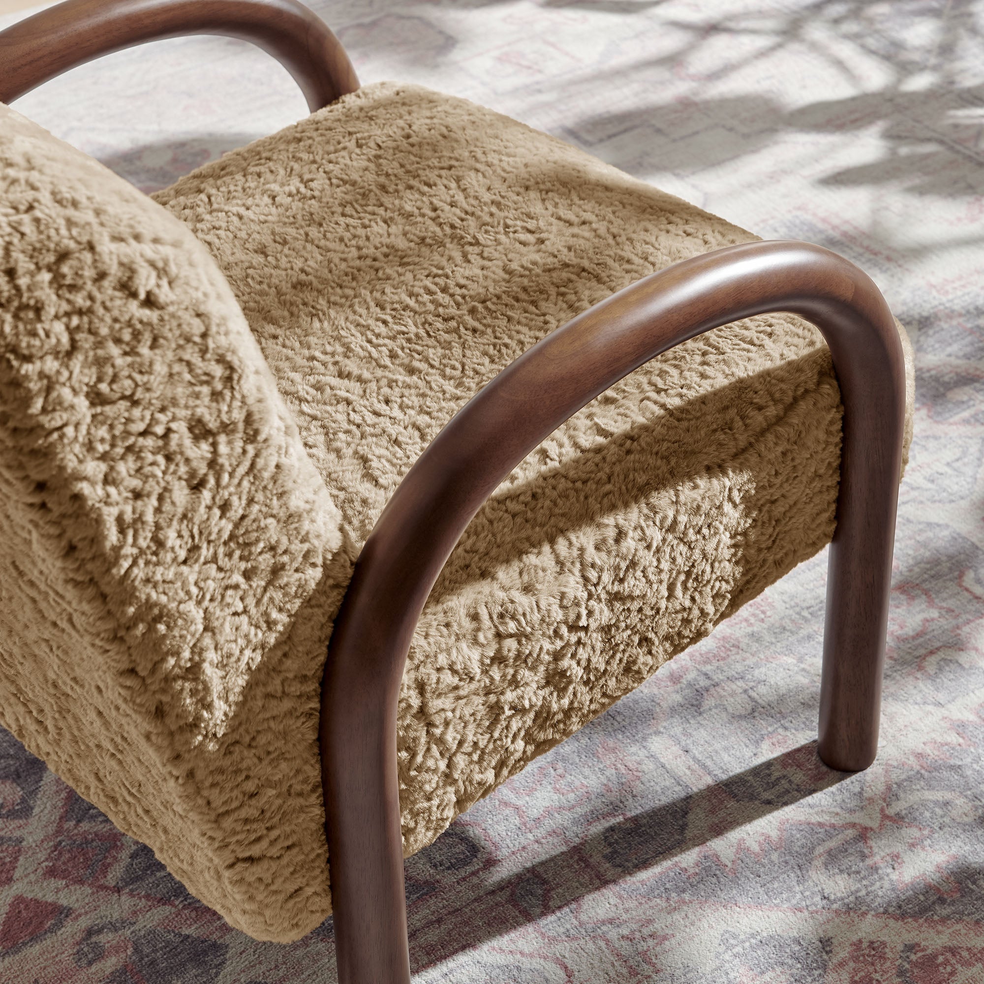 Lunet Faux Shearling Accent Armchair