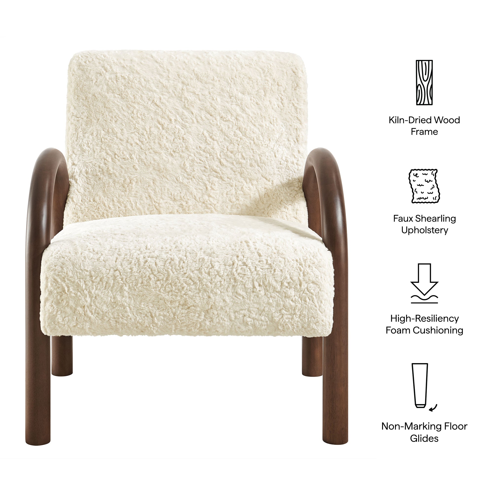 Lunet Faux Shearling Accent Armchair