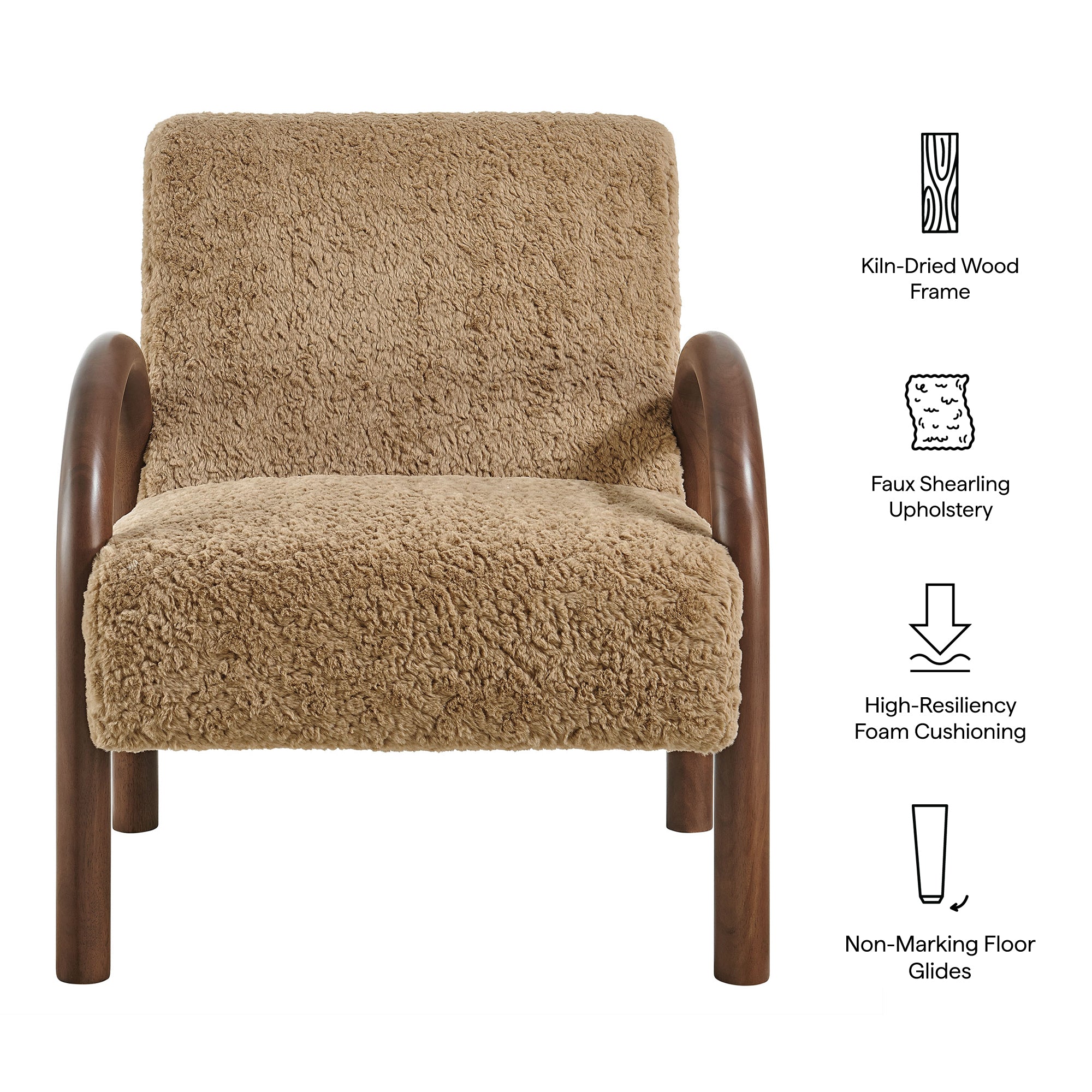 Lunet Faux Shearling Accent Armchair