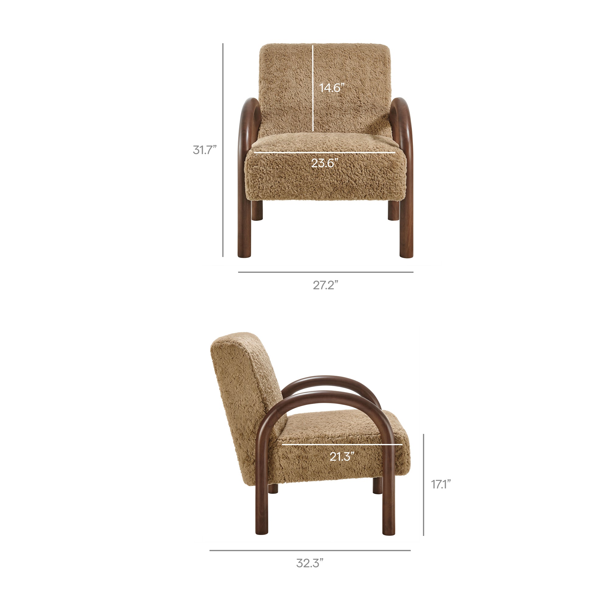 Lunet Faux Shearling Accent Armchair