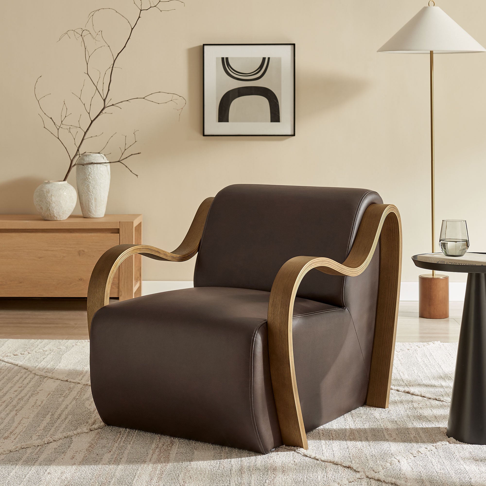 Atrium Vegan Leather Accent Armchair