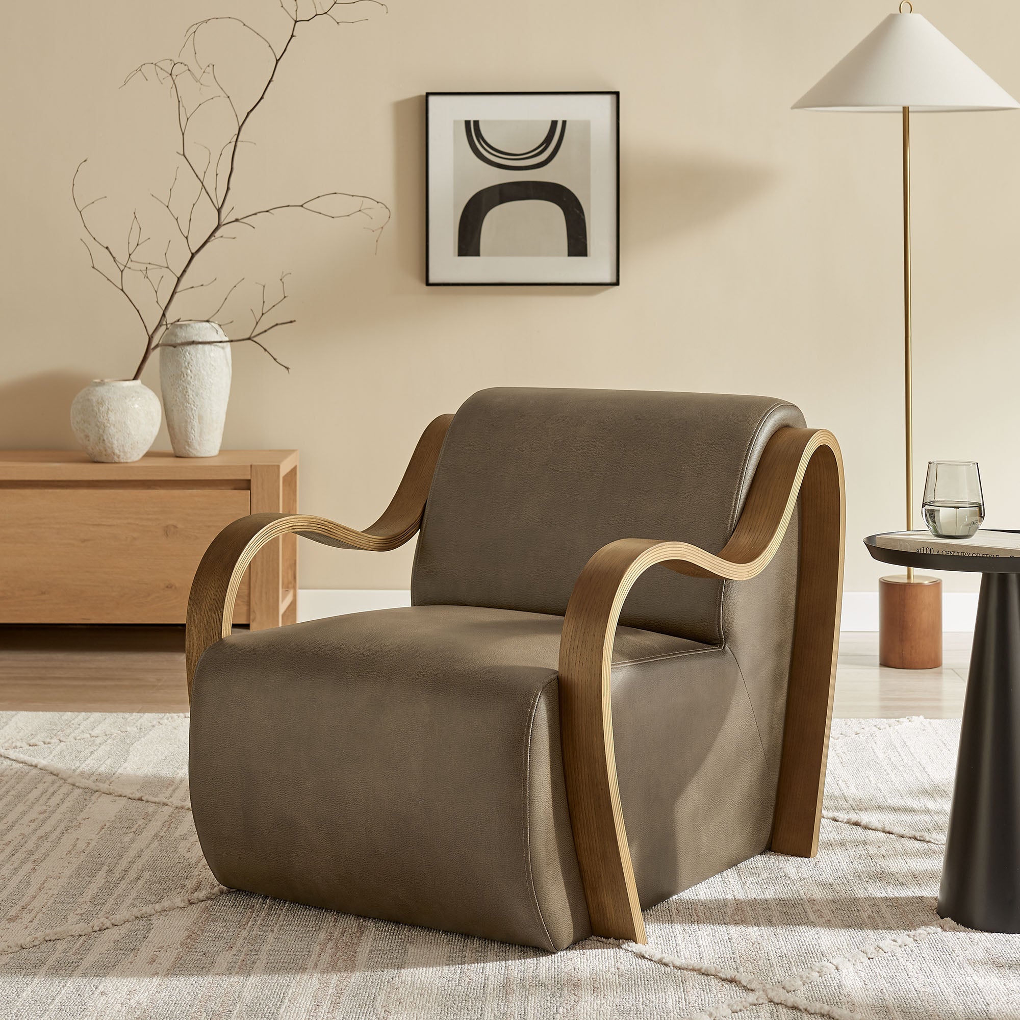 Atrium Vegan Leather Accent Armchair