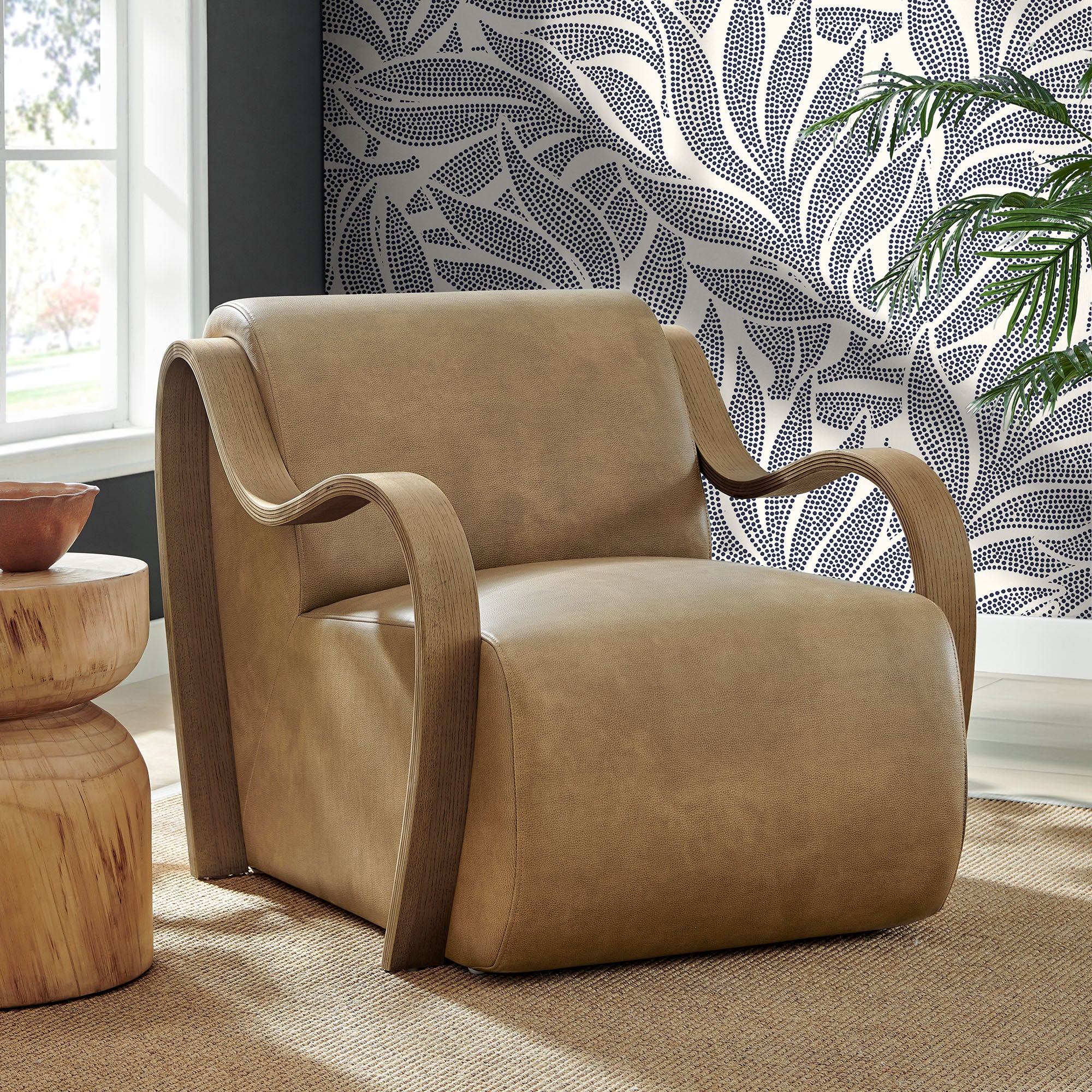 Atrium Vegan Leather Accent Armchair