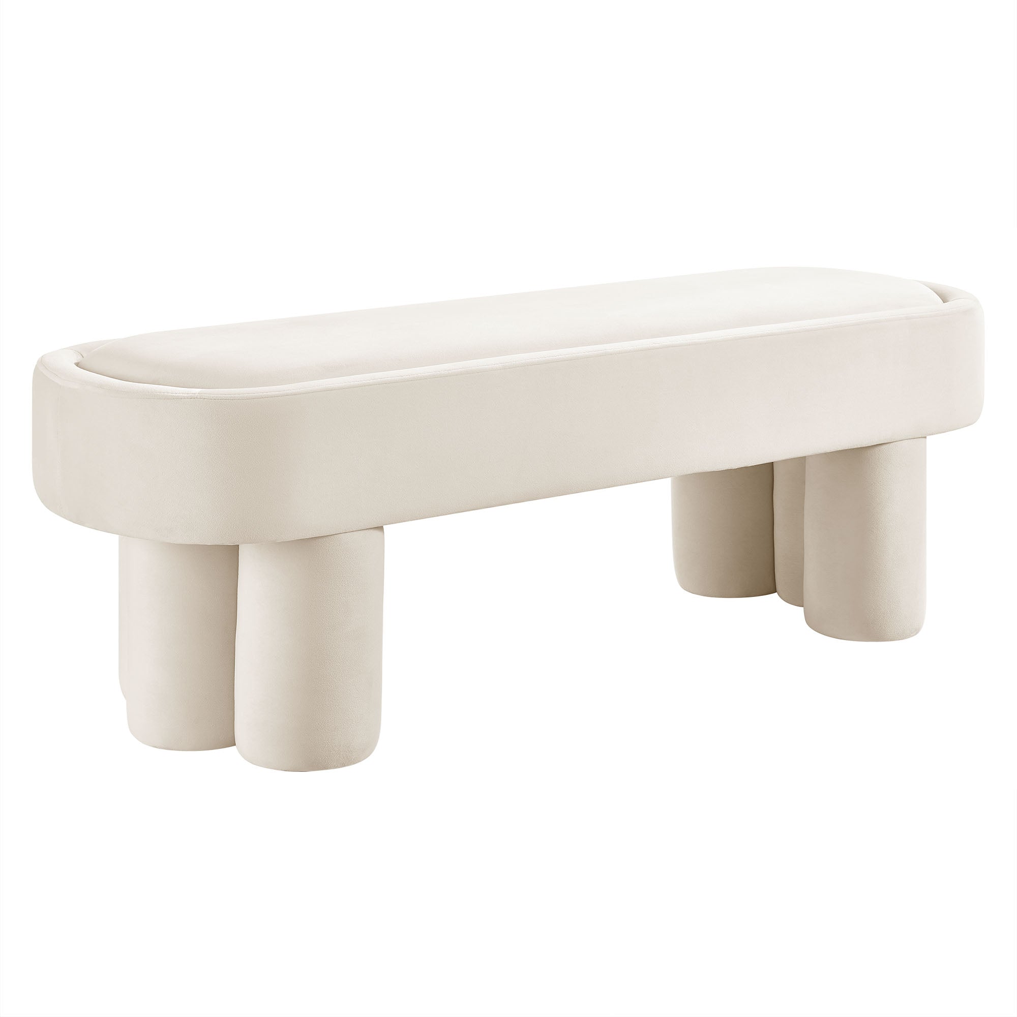 Mossi Oval Performance Velvet Accent Bench