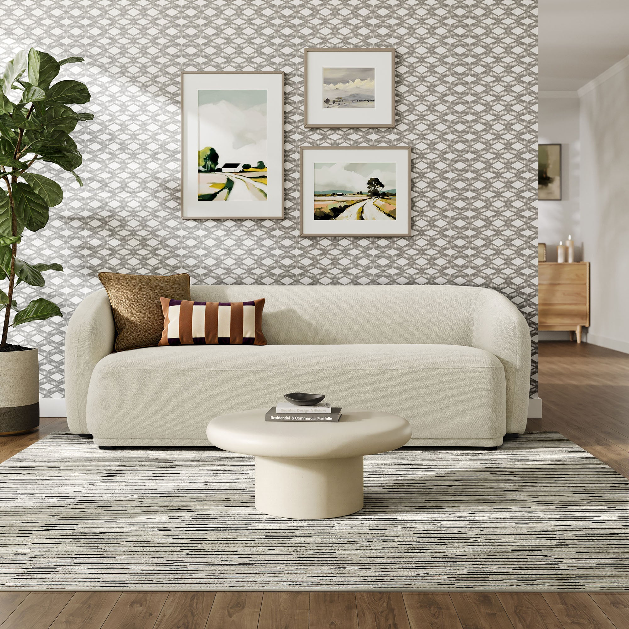 Monica 88 Inch Boucle Fabric Sofa