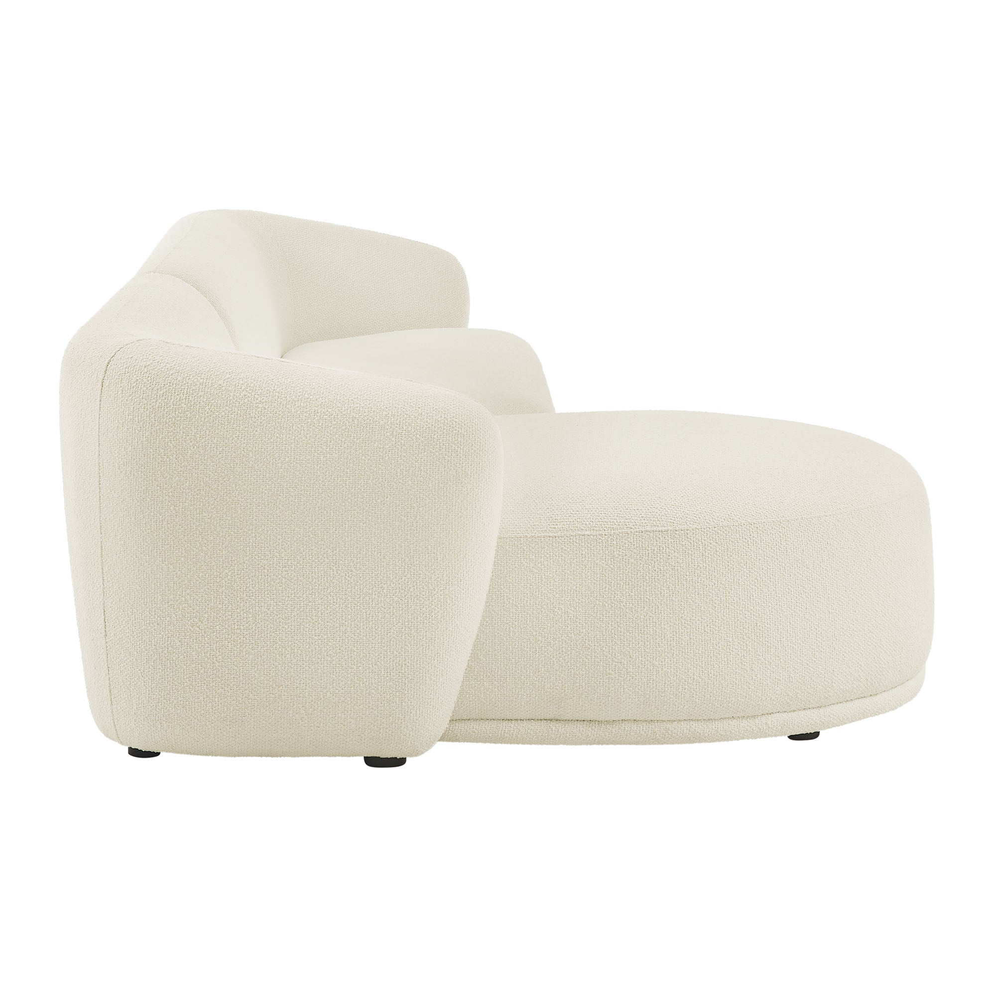 Monica 2 Piece Left Facing Boucle Fabric Modular Sofa with Chaise