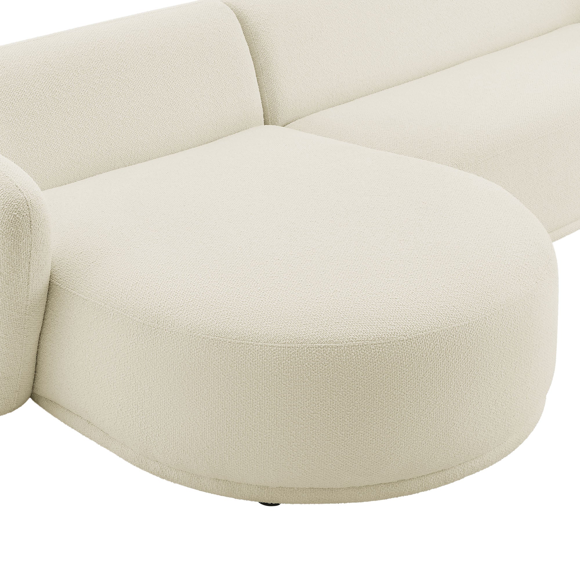 Monica 2 Piece Left Facing Boucle Fabric Modular Sofa with Chaise