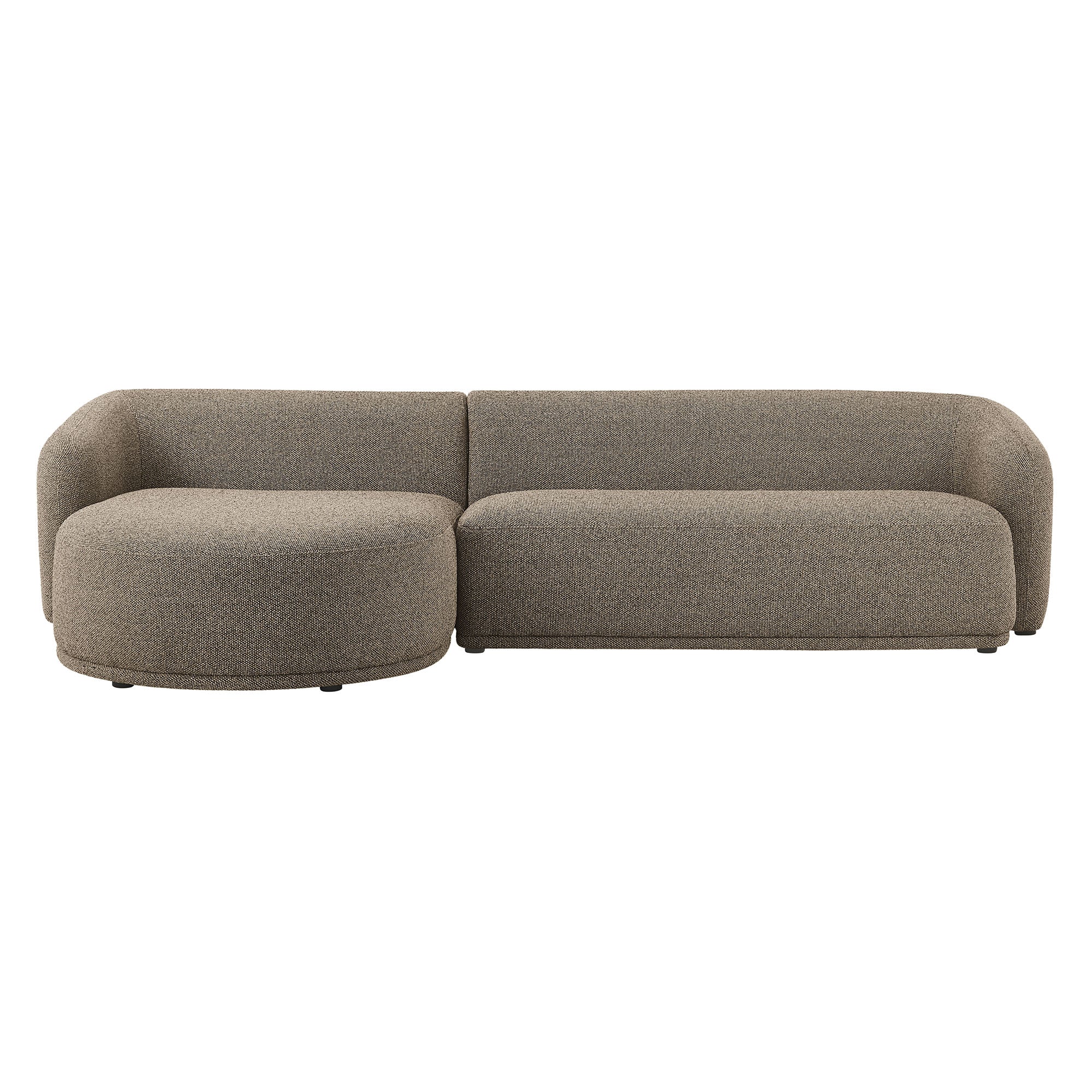 Monica 2 Piece Left Facing Boucle Fabric Modular Sofa with Chaise