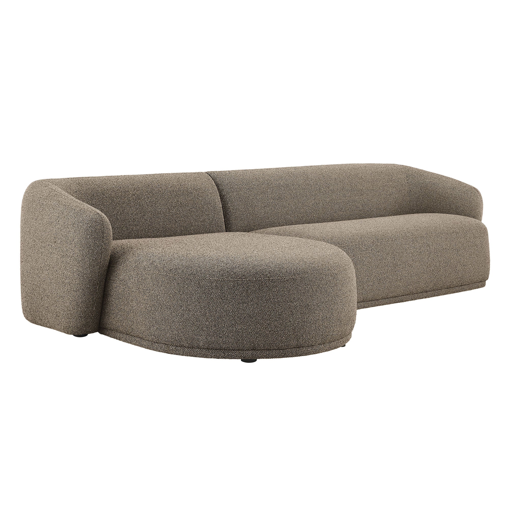 Monica 2 Piece Left Facing Boucle Fabric Modular Sofa with Chaise