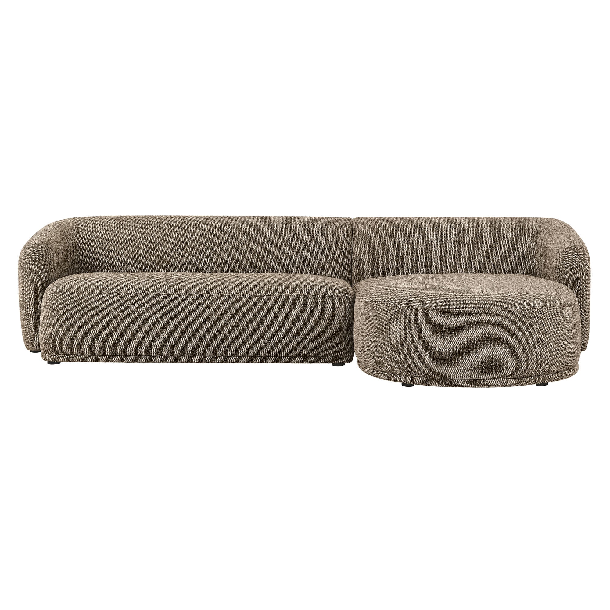 Monica 2 Piece Right Facing Boucle Fabric Modular Sofa with Chaise