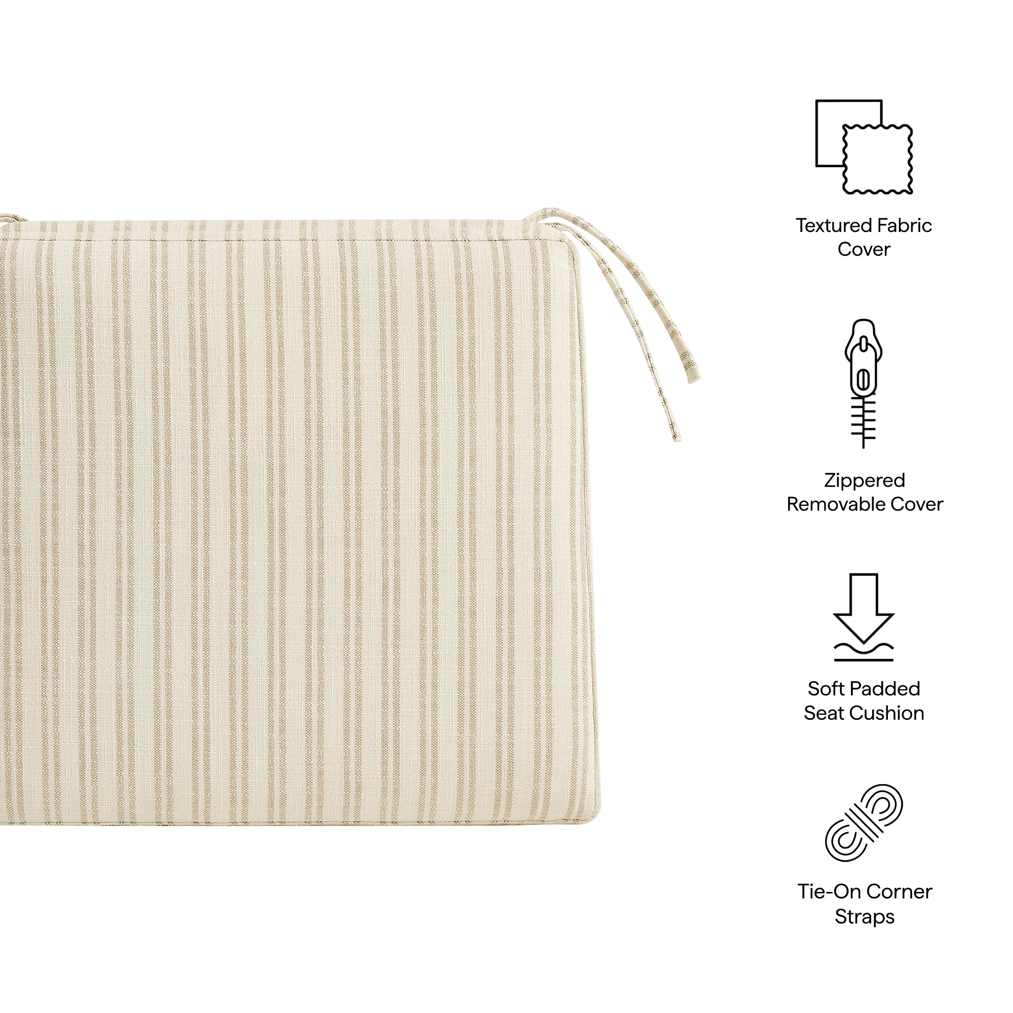 Jax Fabric Dining Chair Seat Cushion