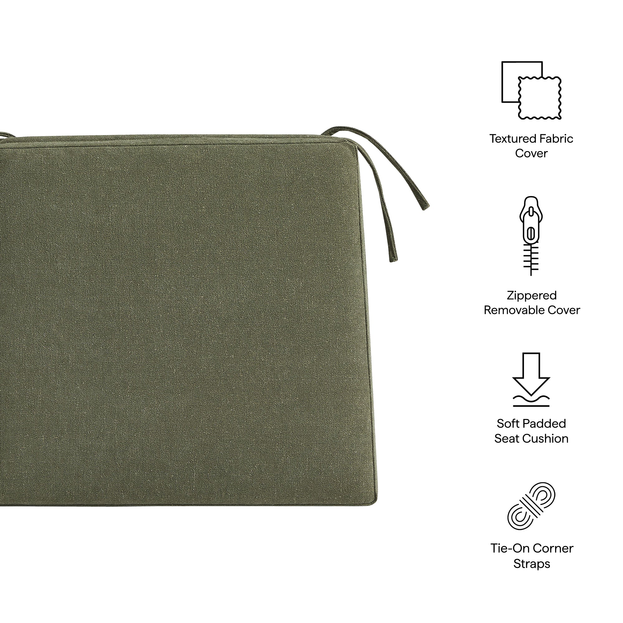 Jax Fabric Dining Chair Seat Cushion