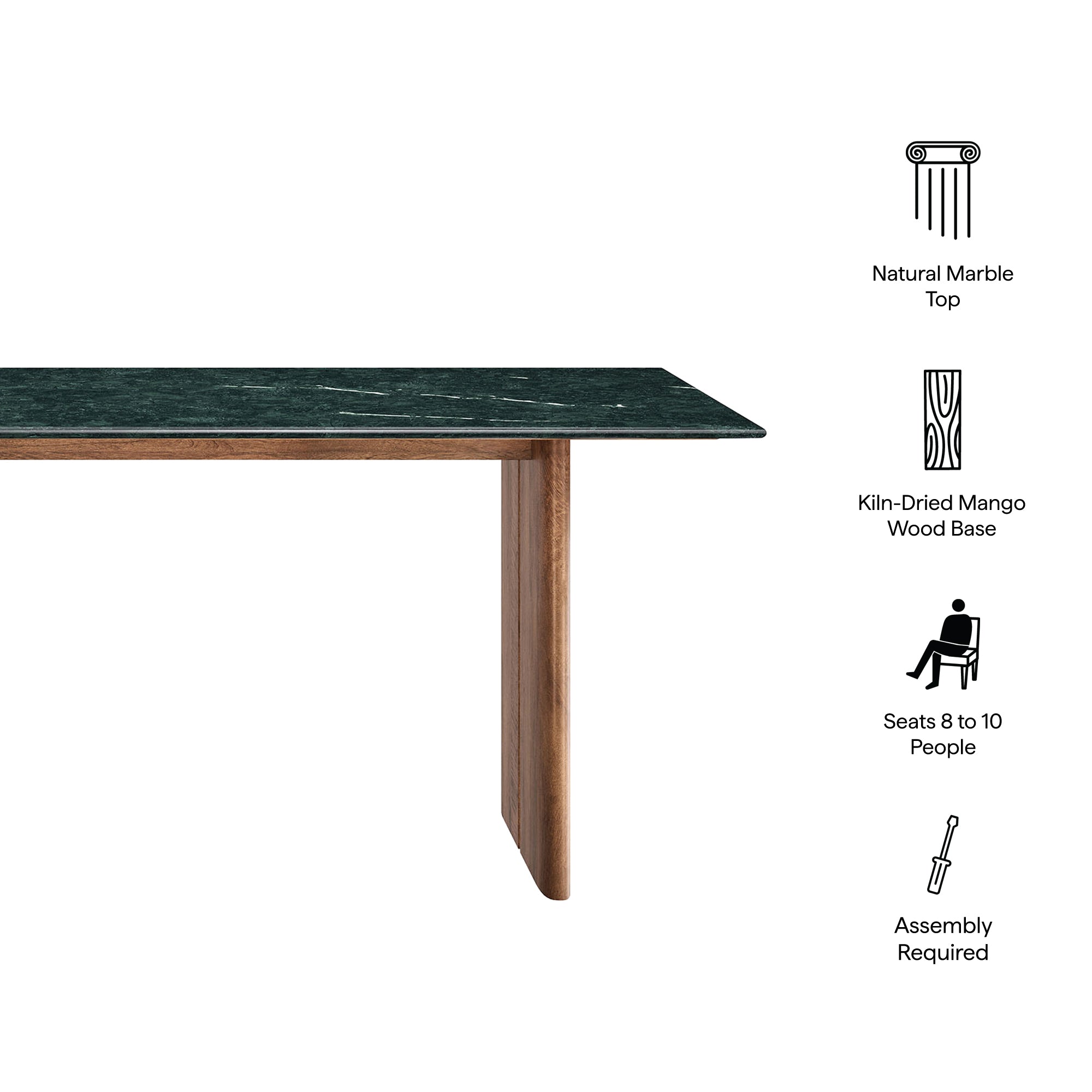 Amistad 86 Inch Marble Dining Table
