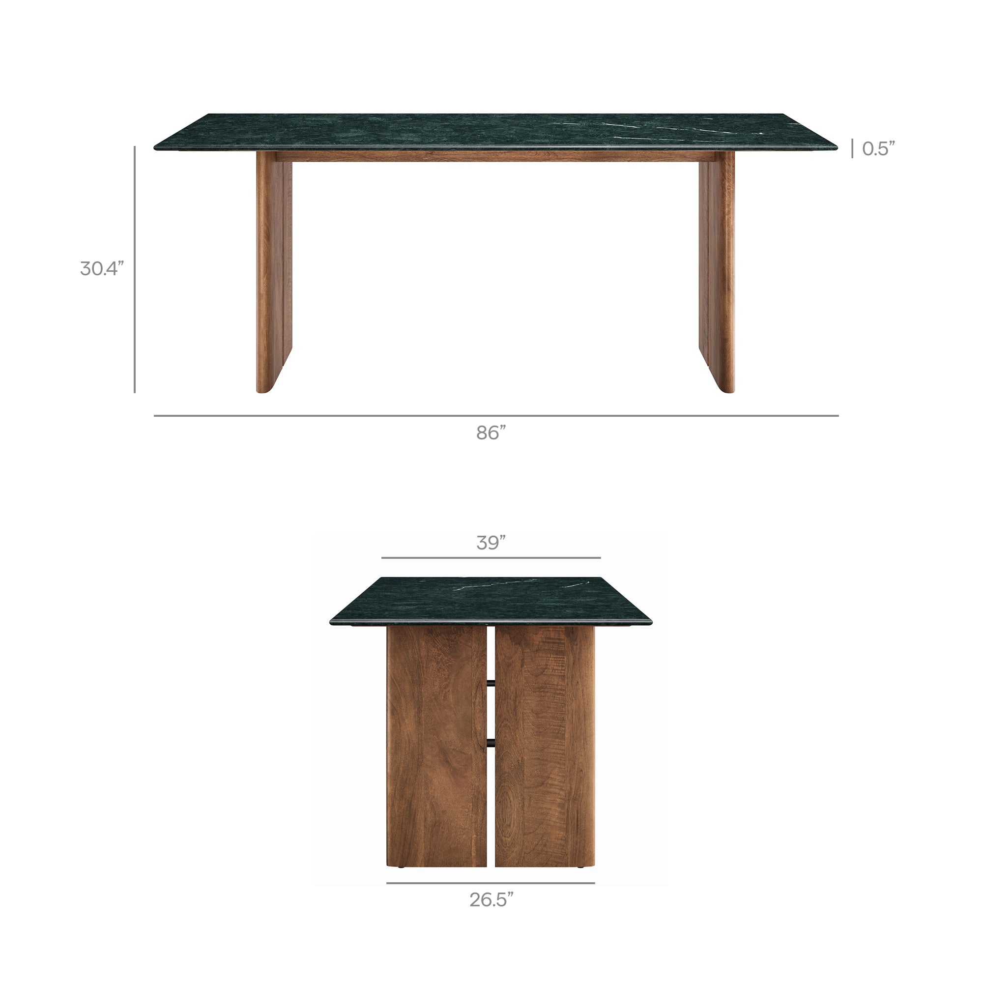 Amistad 86 Inch Marble Dining Table