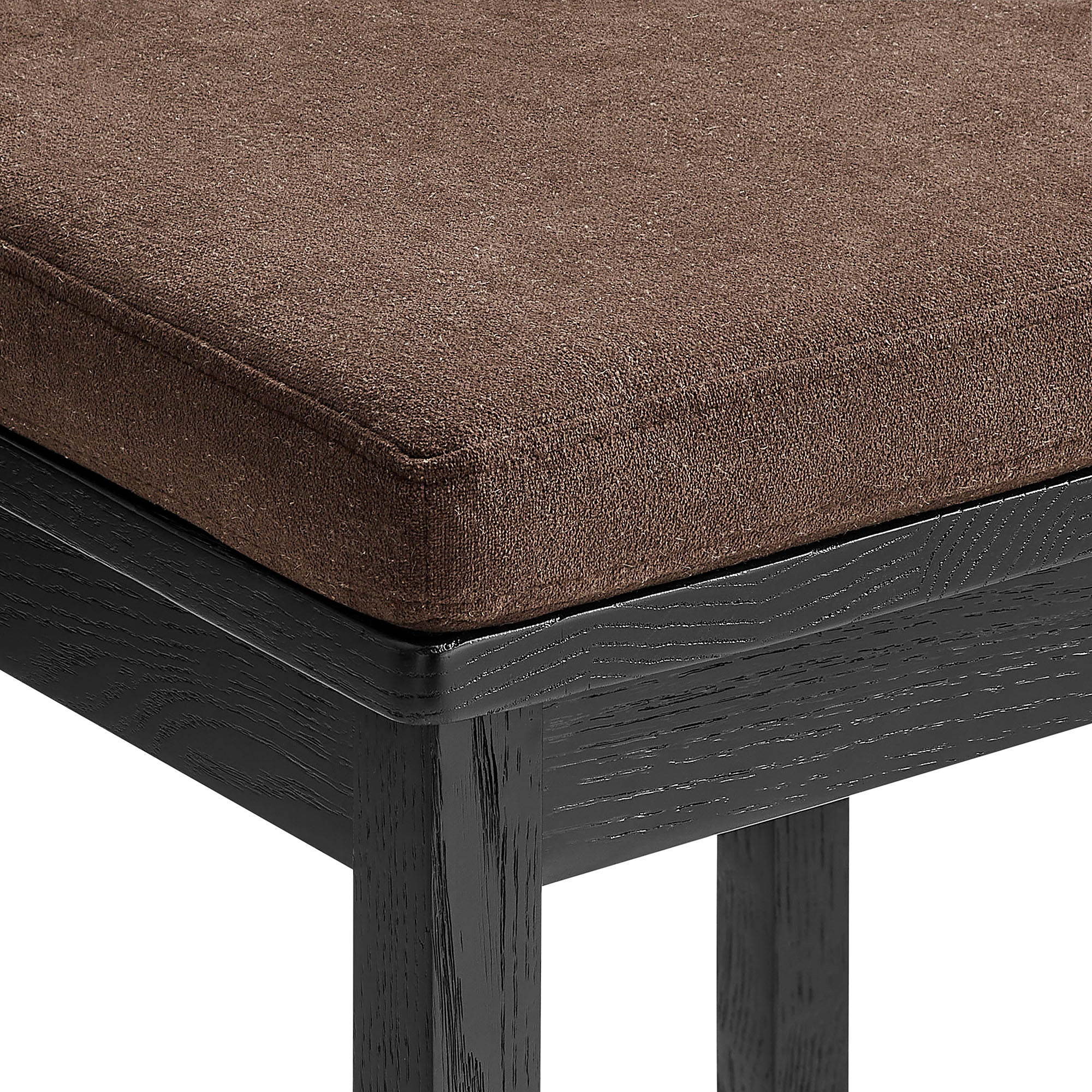 Jax Oak Wood Bar Stool With Wavy Razor Back and Cushion