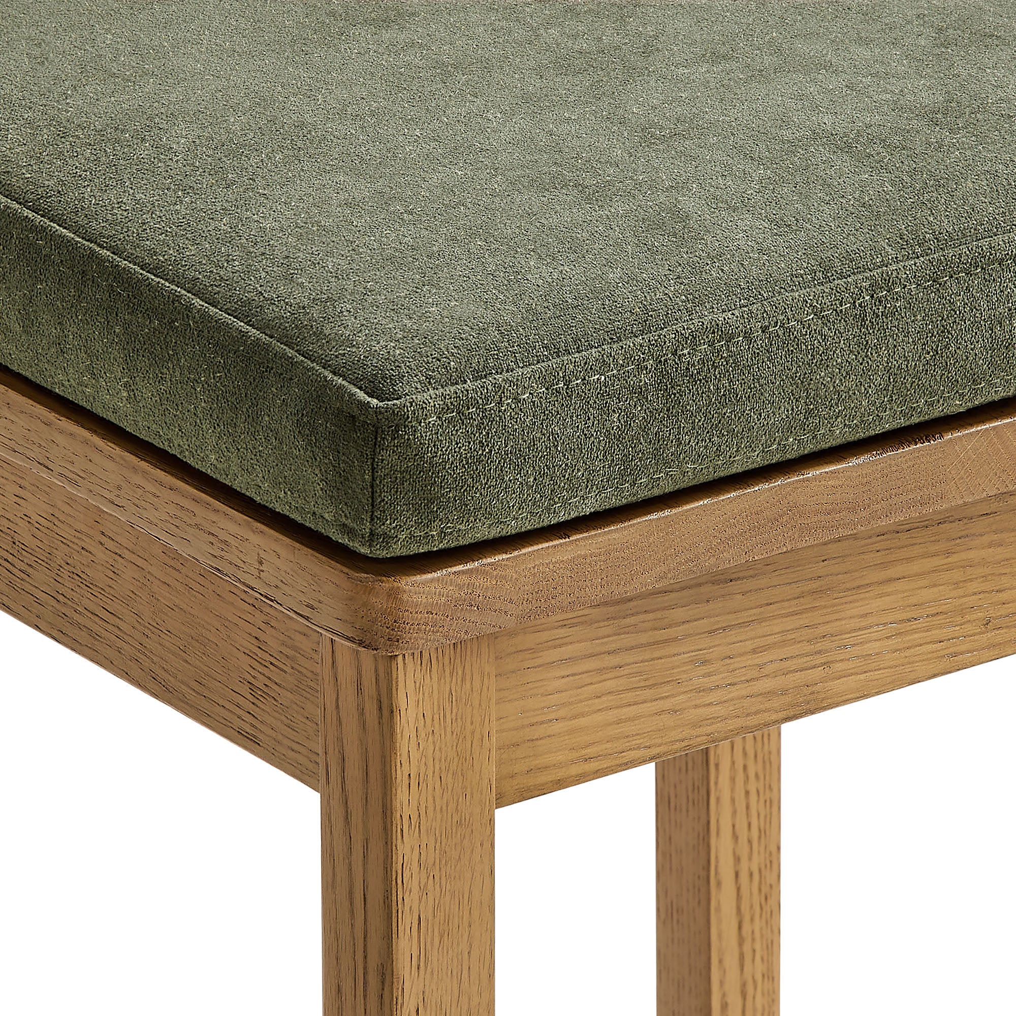 Jax Oak Wood Bar Stool With Wavy Razor Back and Cushion