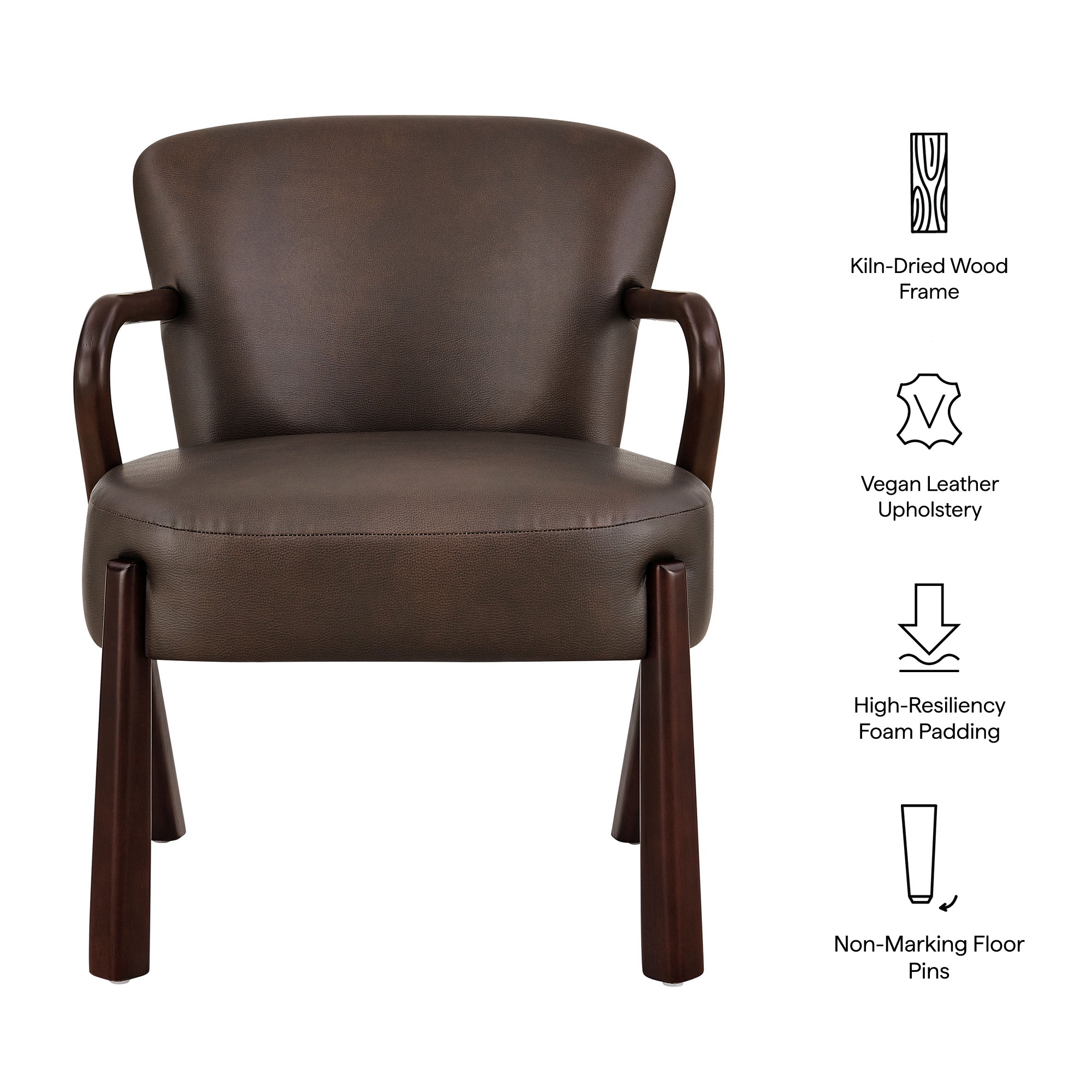 Arden Faux Leather Upholstered Accent Armchair