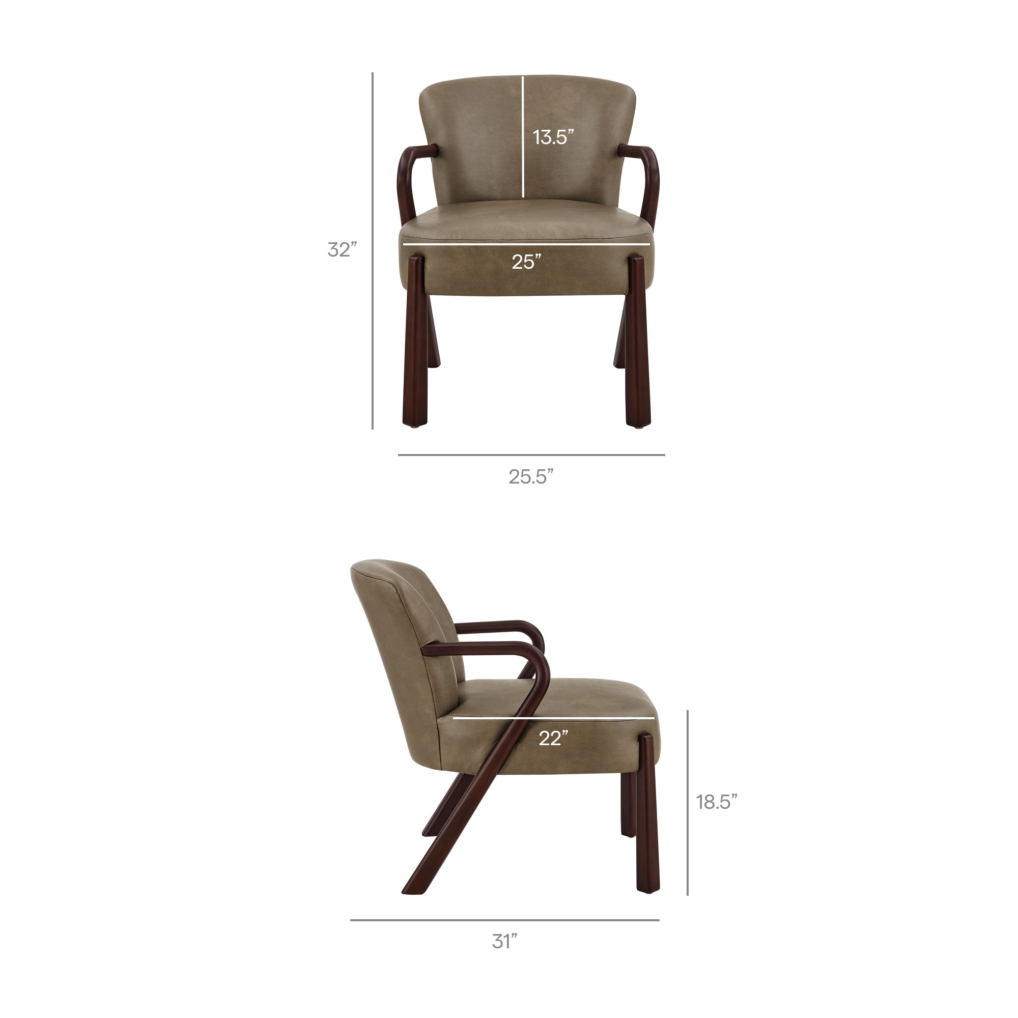 Arden Faux Leather Upholstered Accent Armchair