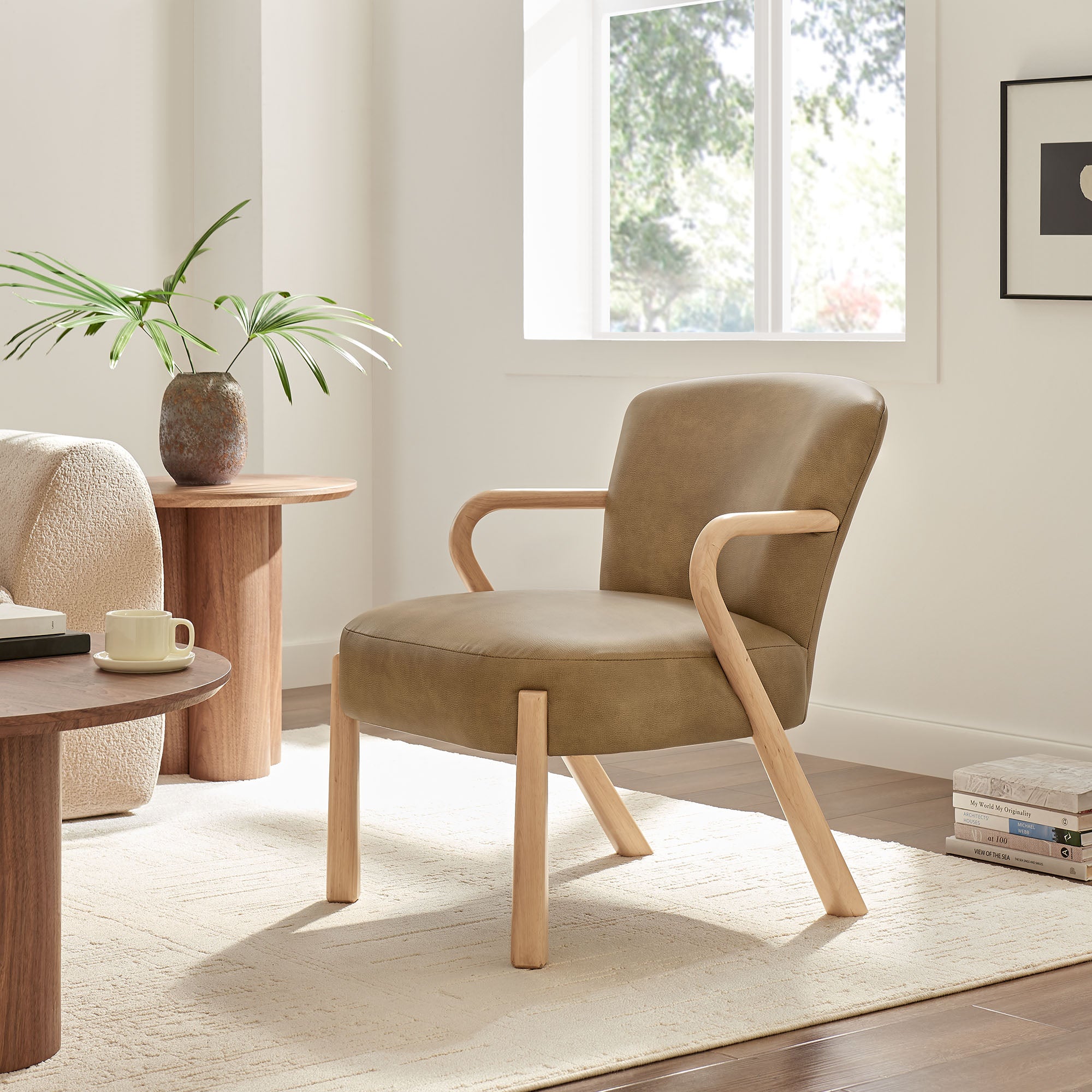 Arden Faux Leather Upholstered Accent Armchair