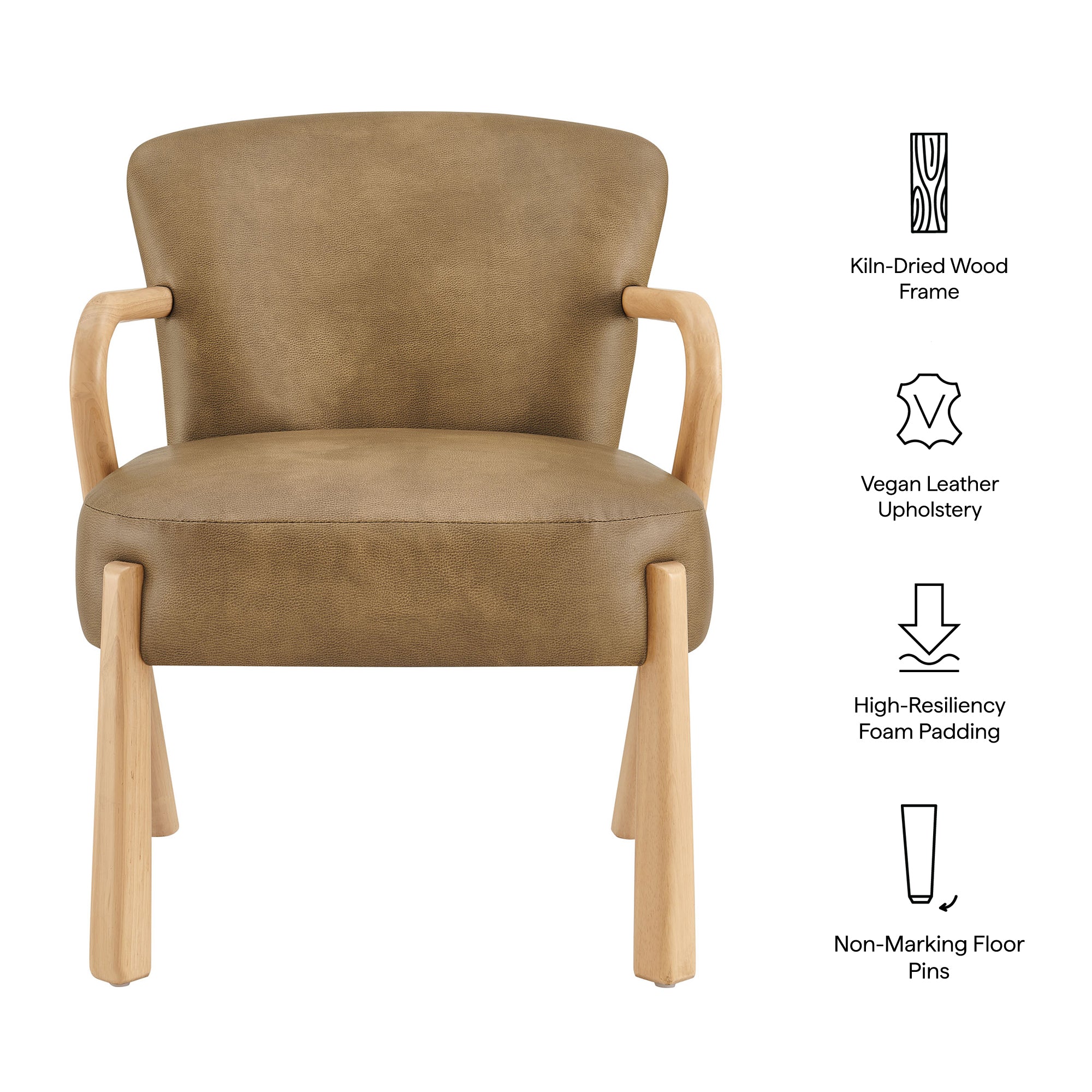 Arden Faux Leather Upholstered Accent Armchair