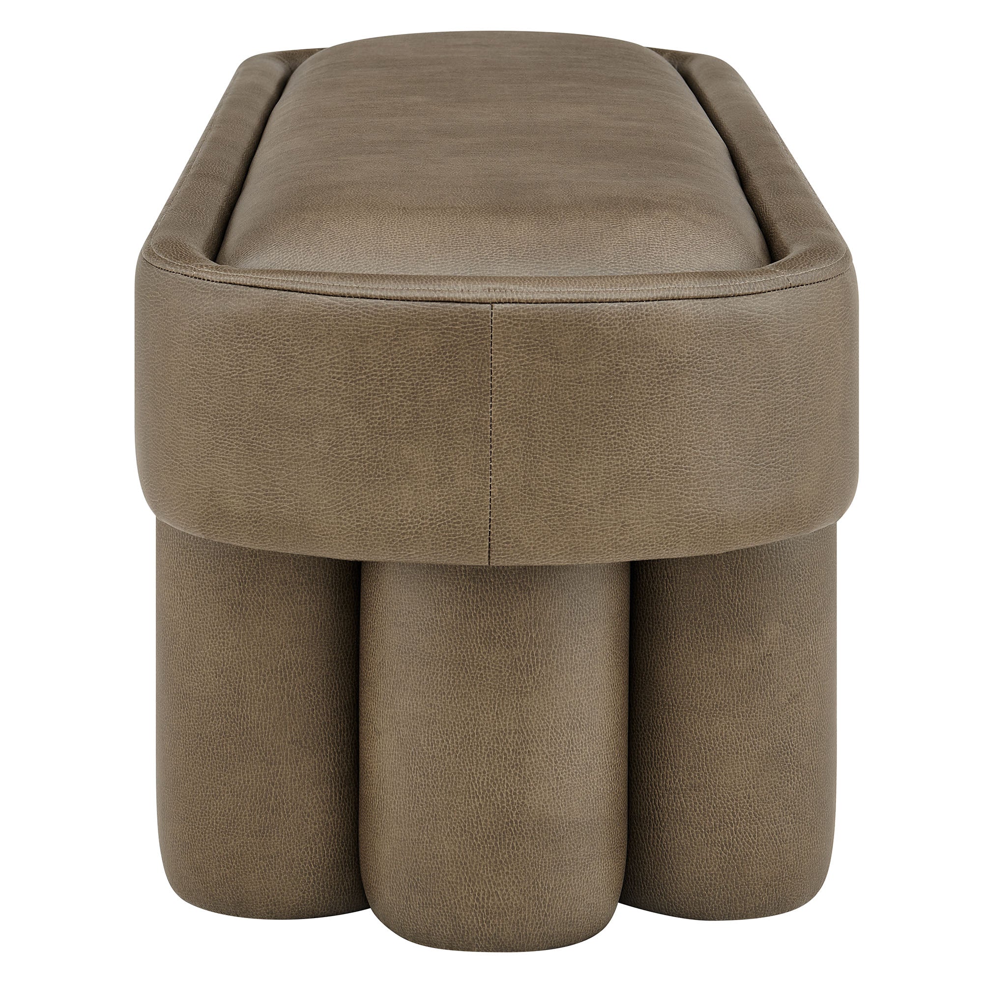 Mossi 52-Inch Oval Vegan Leather Bench