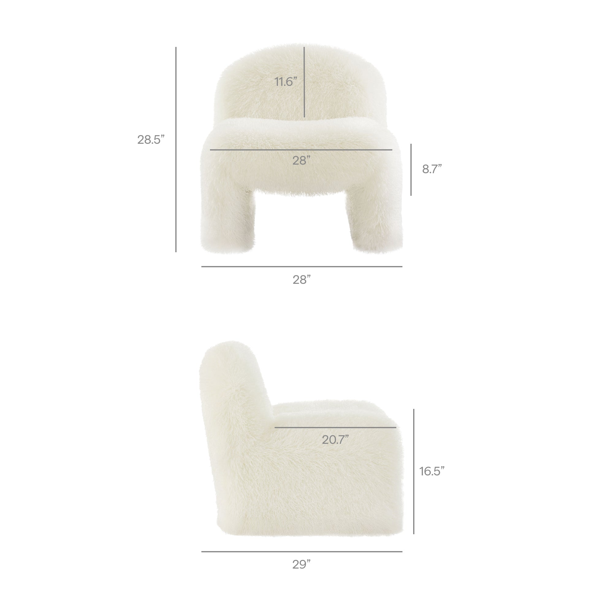 Mina Faux Fur Accent Chair