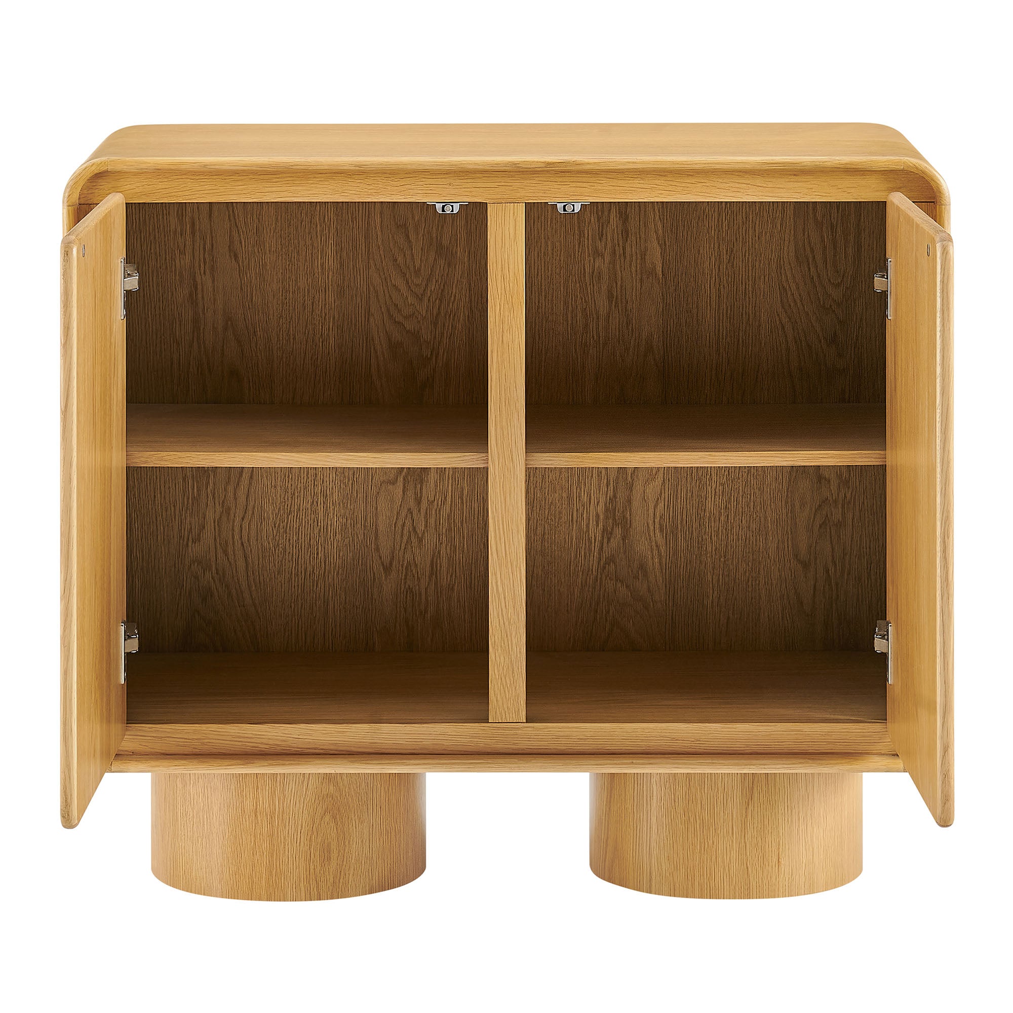 Lumo 2-Door Curved Wood Accent Cabinet
