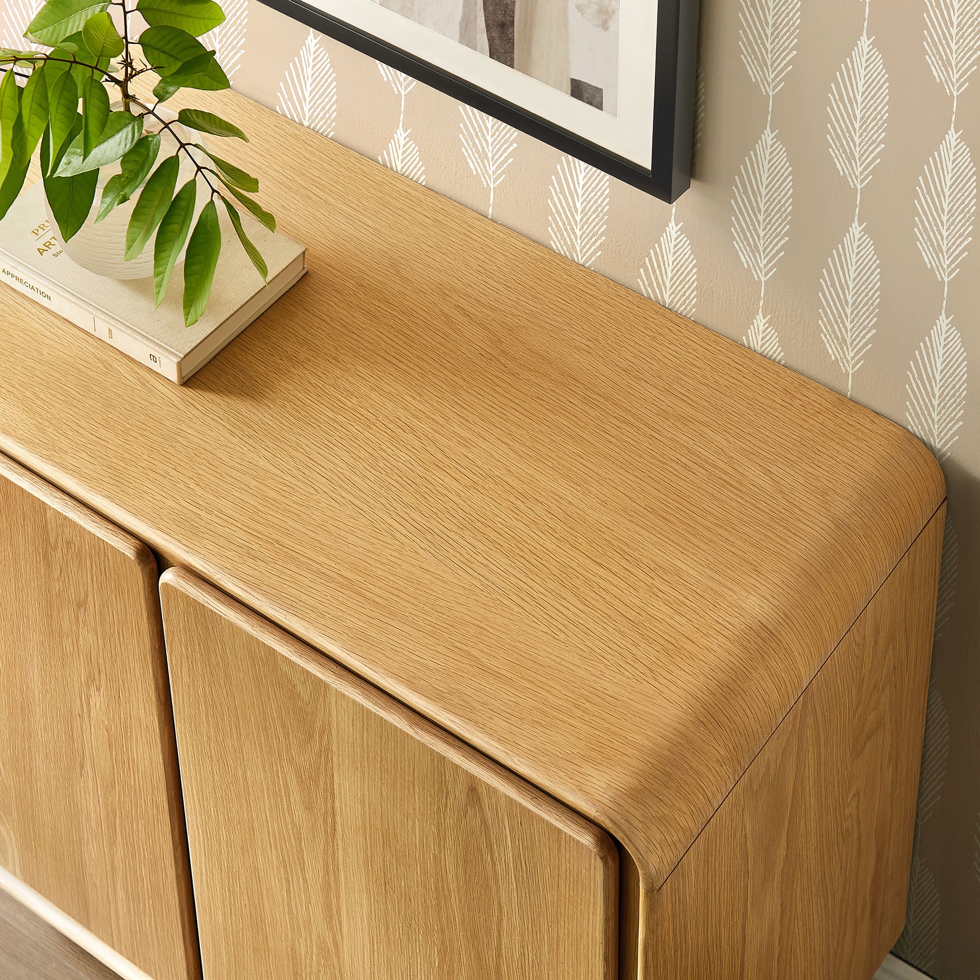 Lumo 2-Door Curved Wood Accent Cabinet