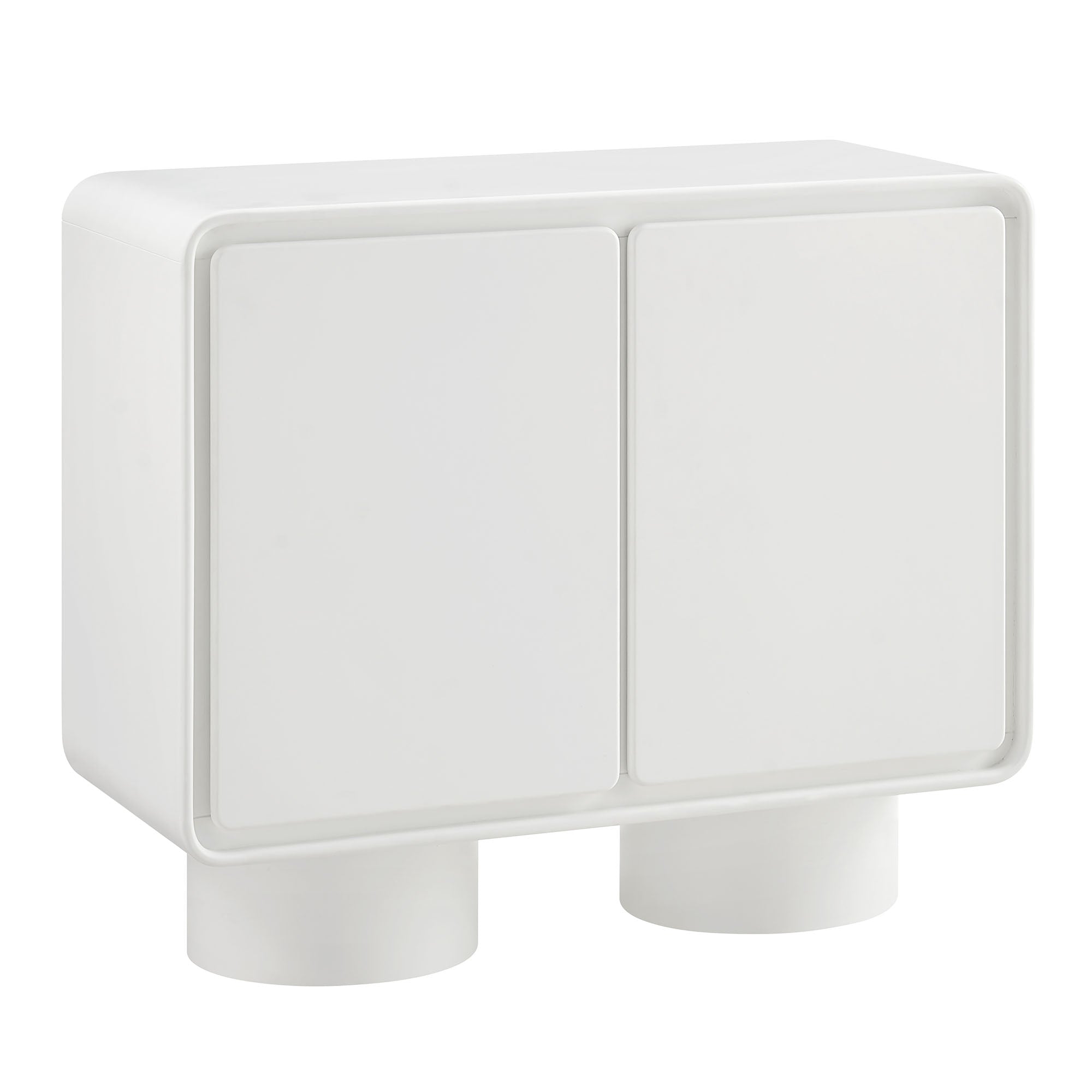 Lumo 2-Door Curved Wood Accent Cabinet