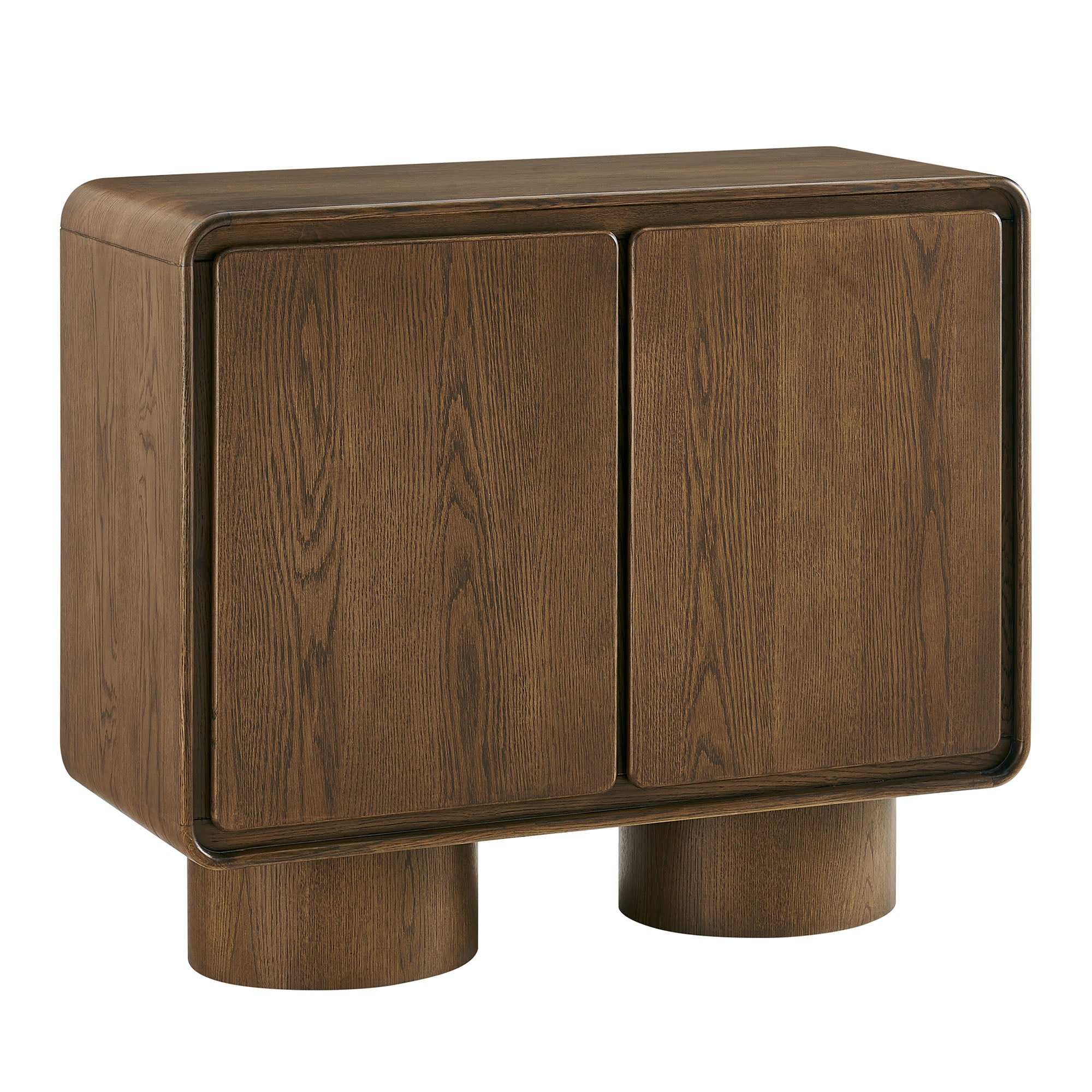 Lumo 2-Door Curved Wood Accent Cabinet