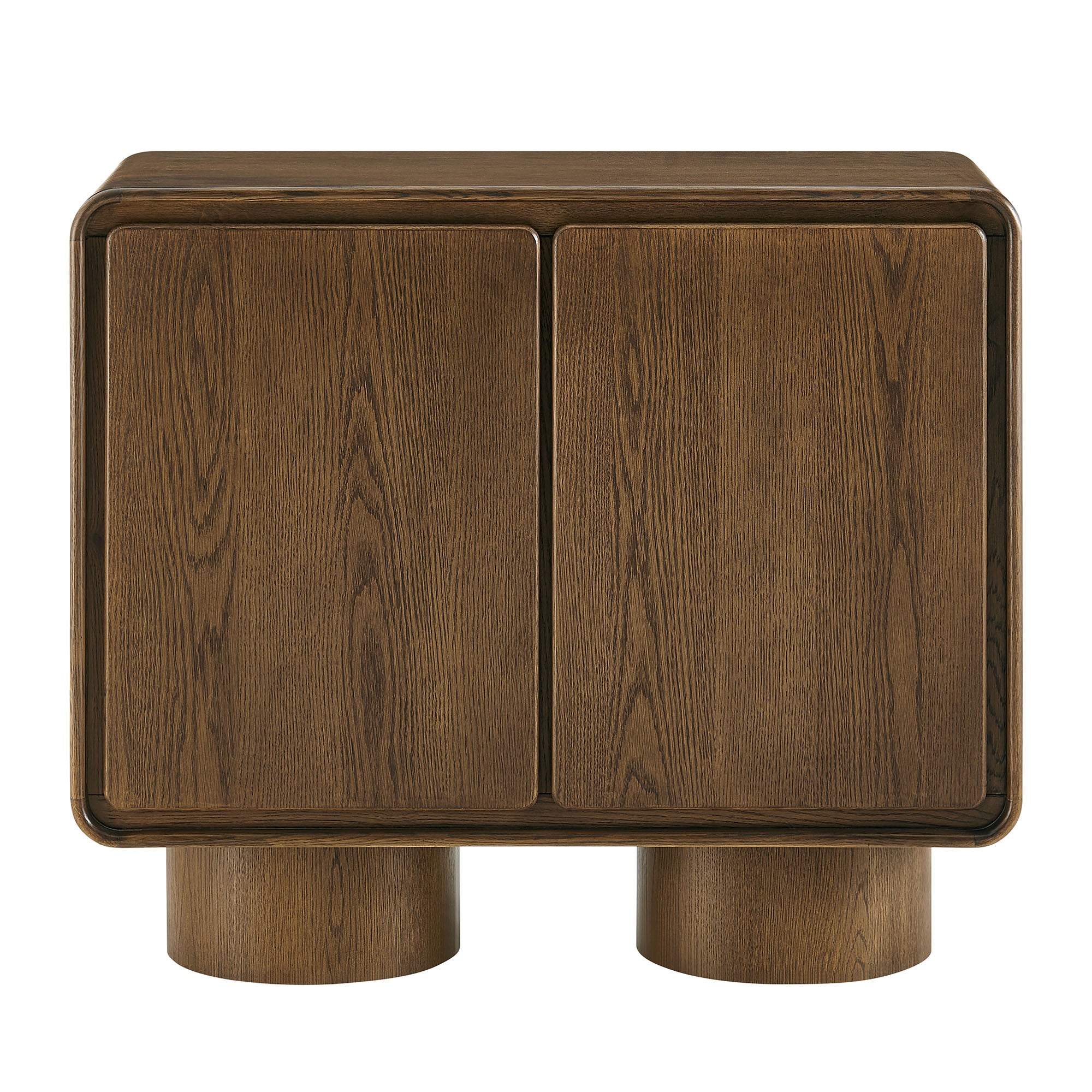 Lumo 2-Door Curved Wood Accent Cabinet