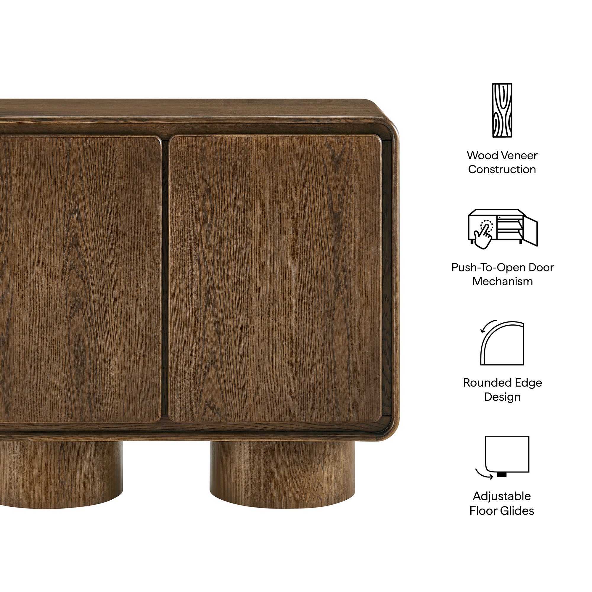 Lumo 2-Door Curved Wood Accent Cabinet