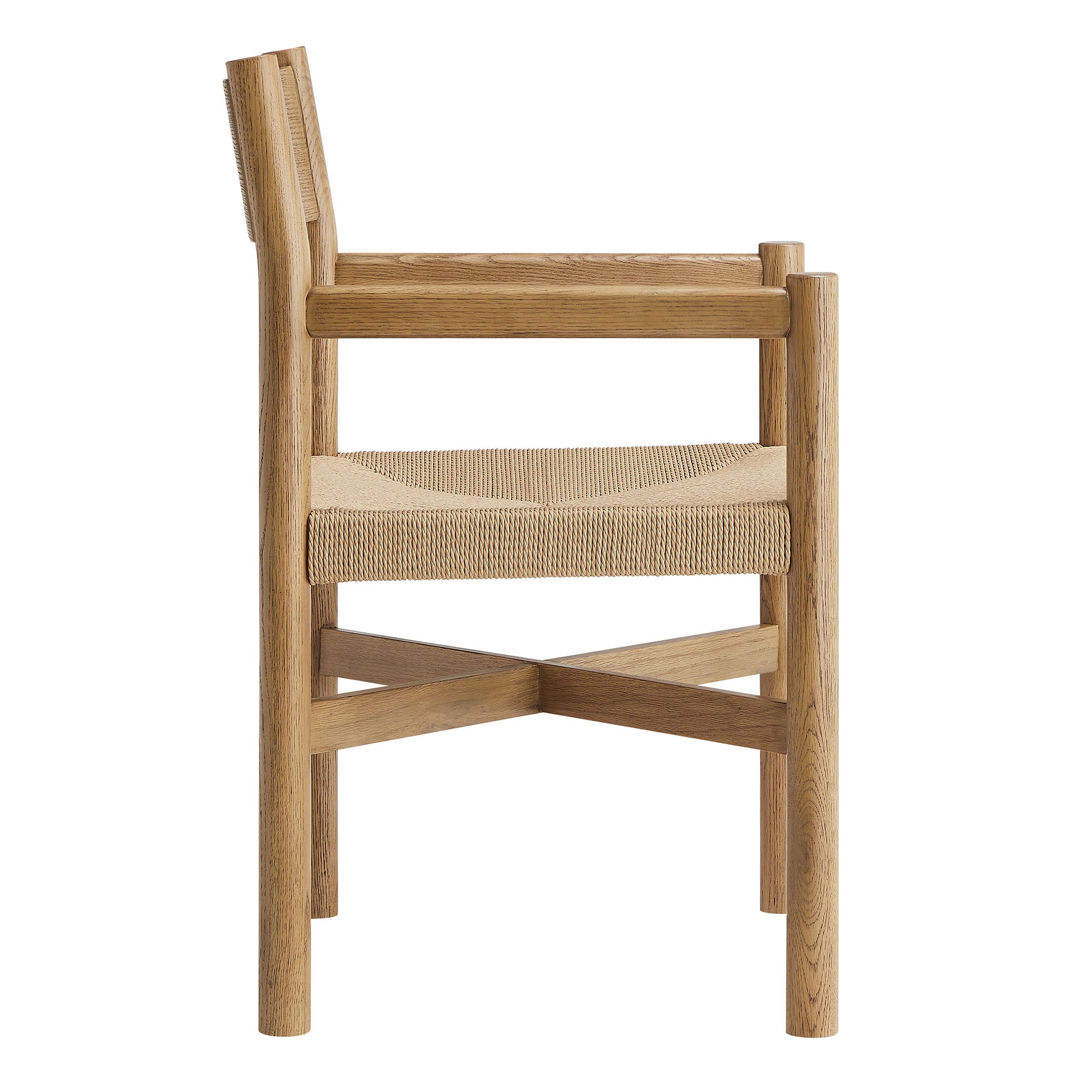 Alvia Wood Dining Armchairs With Woven Seats Set of 2