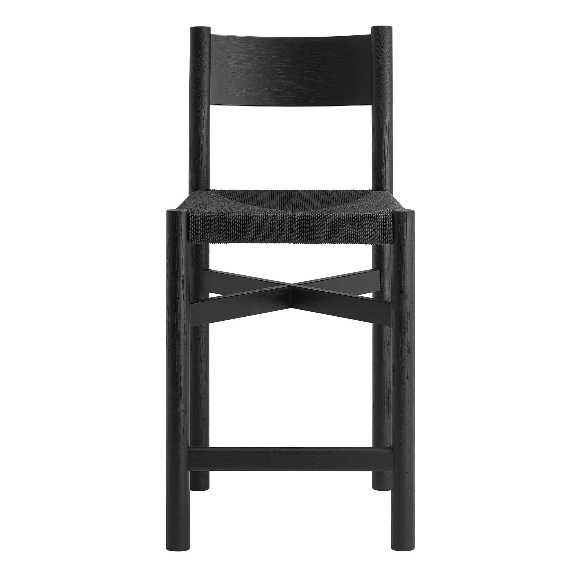 Alvia Wood Counter Stool With Woven Seats Set of 2