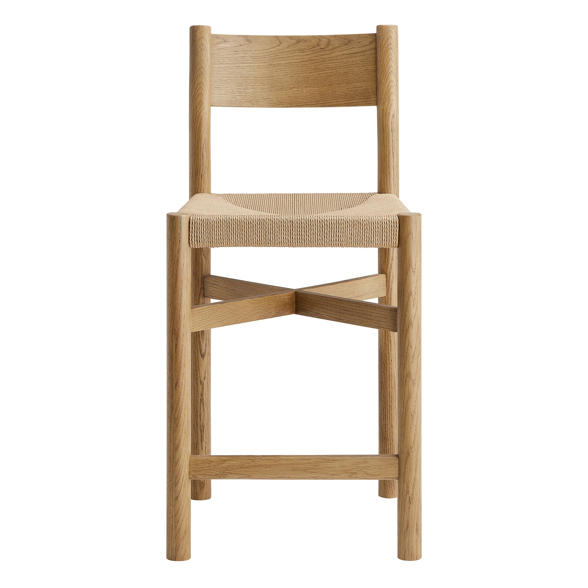 Alvia Wood Counter Stool With Woven Seats Set of 2