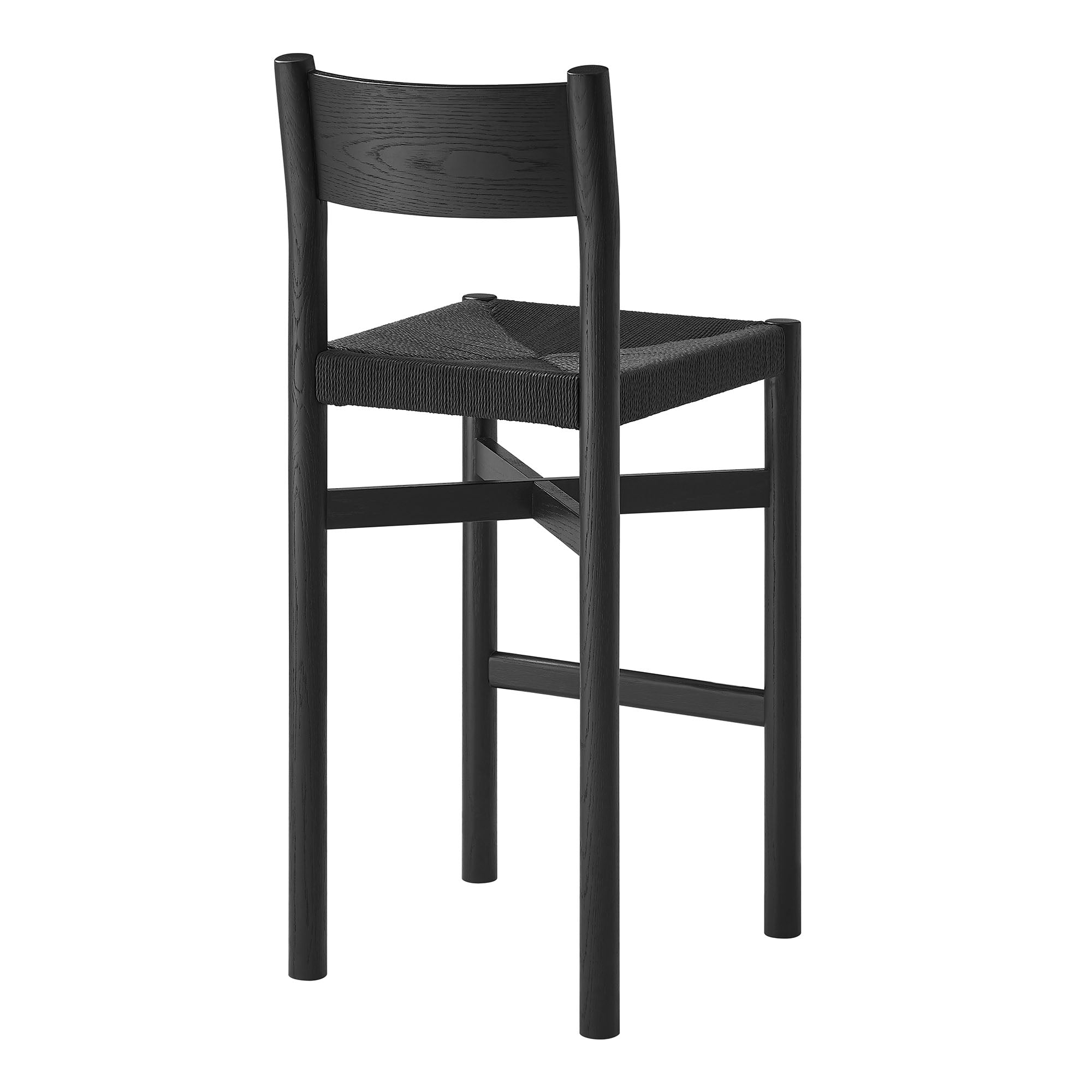 Alvia Wood Bar Stool With Woven Seats Set of 2