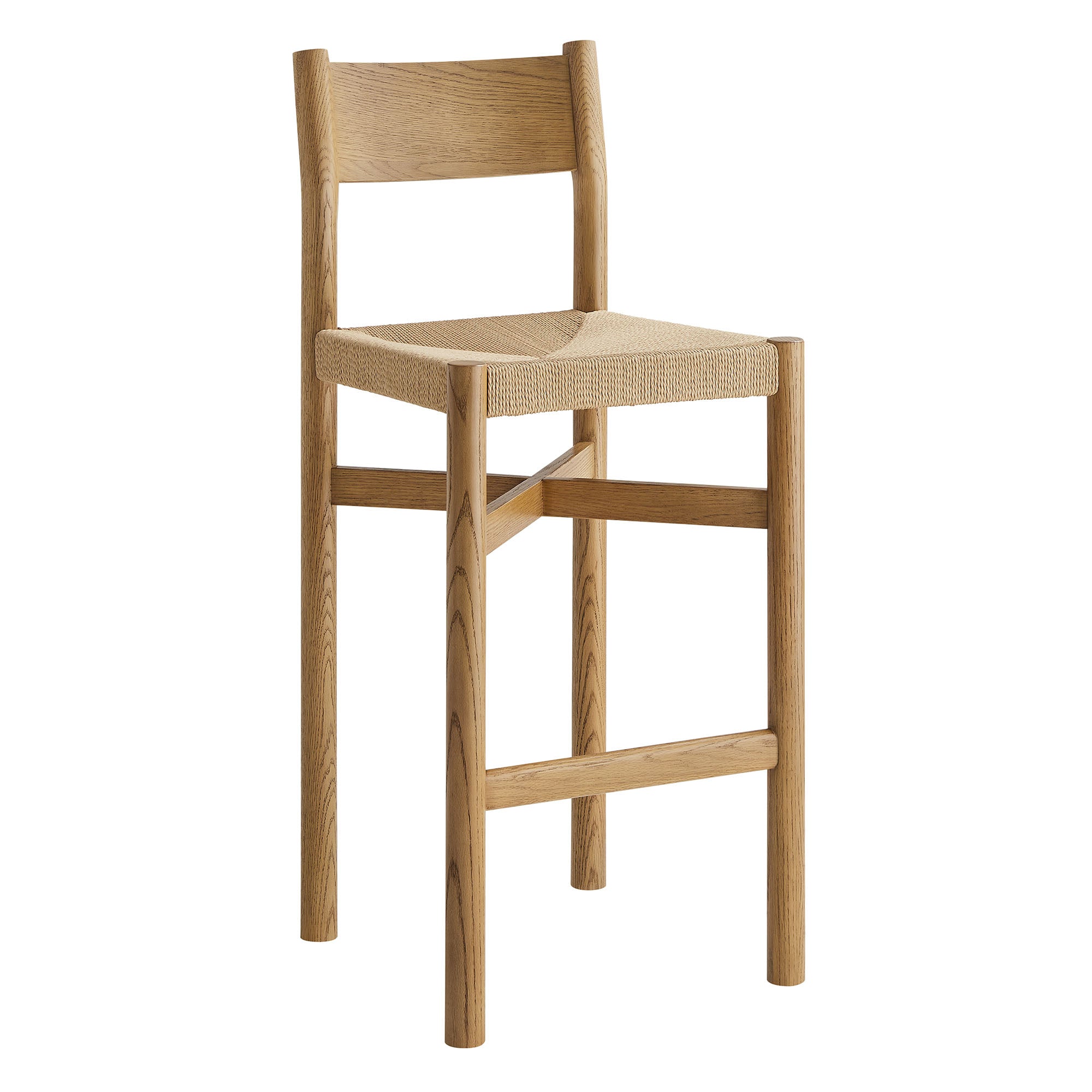 Alvia Wood Bar Stool With Woven Seats Set of 2