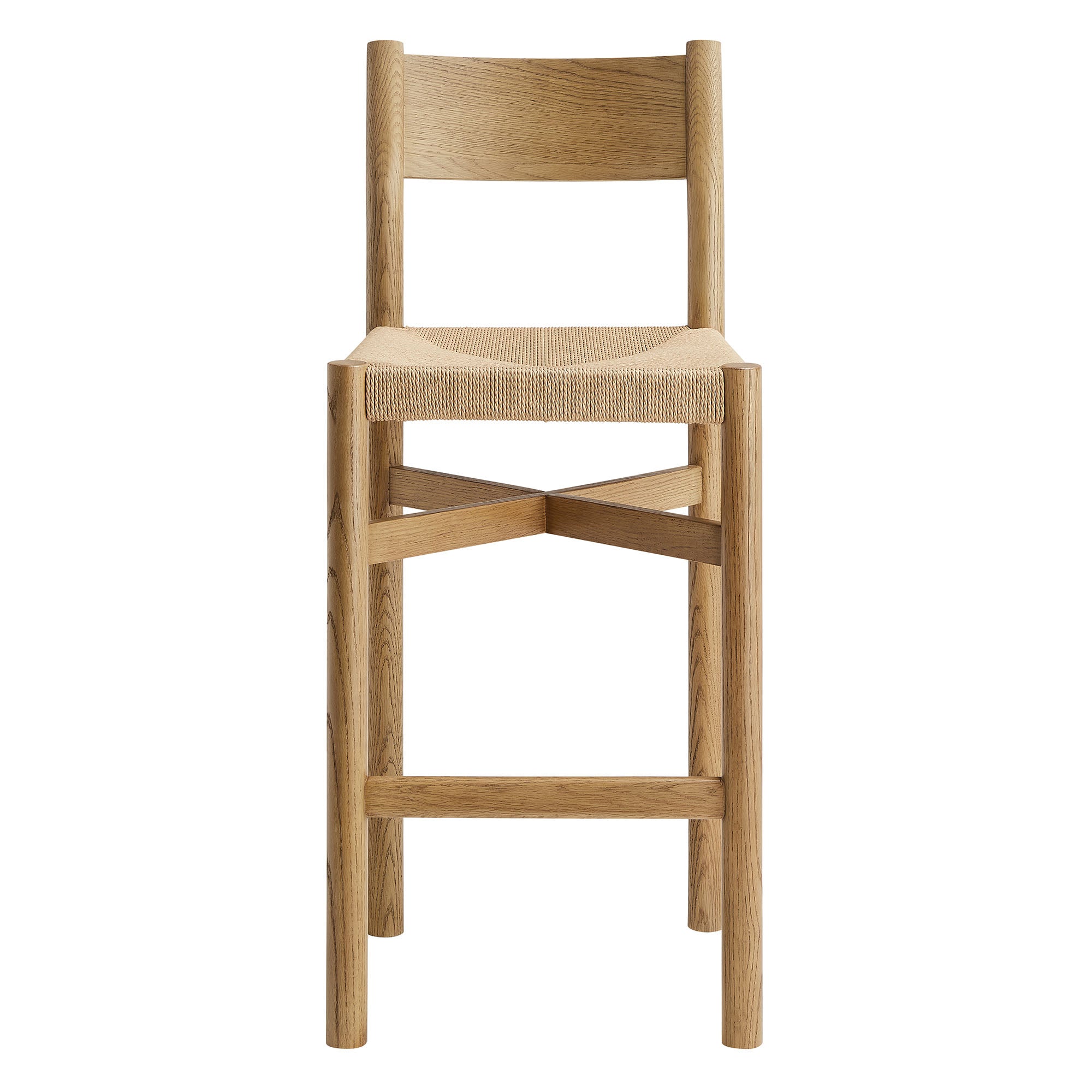 Alvia Wood Bar Stool With Woven Seats Set of 2
