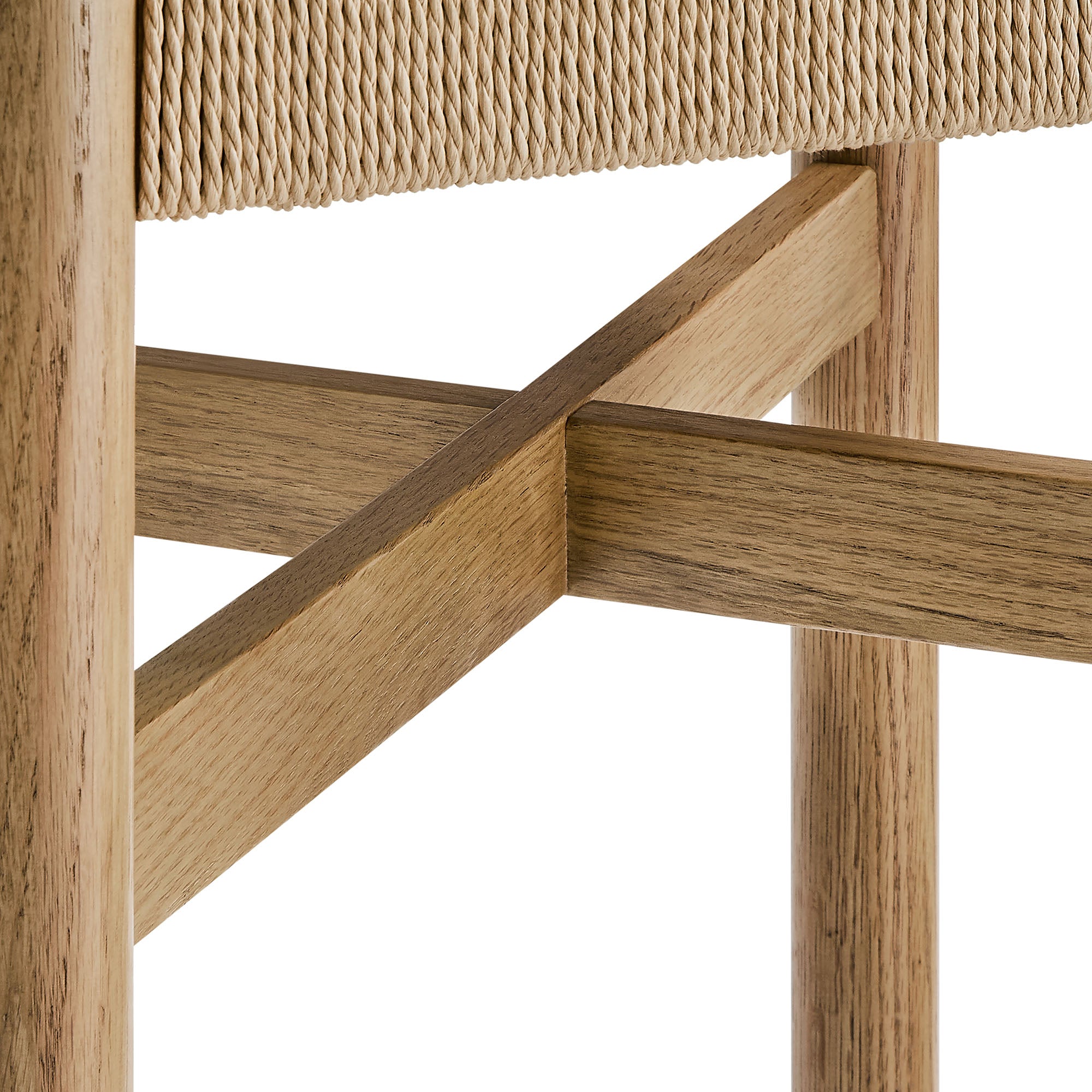Alvia Wood Bar Stool With Woven Seats Set of 2