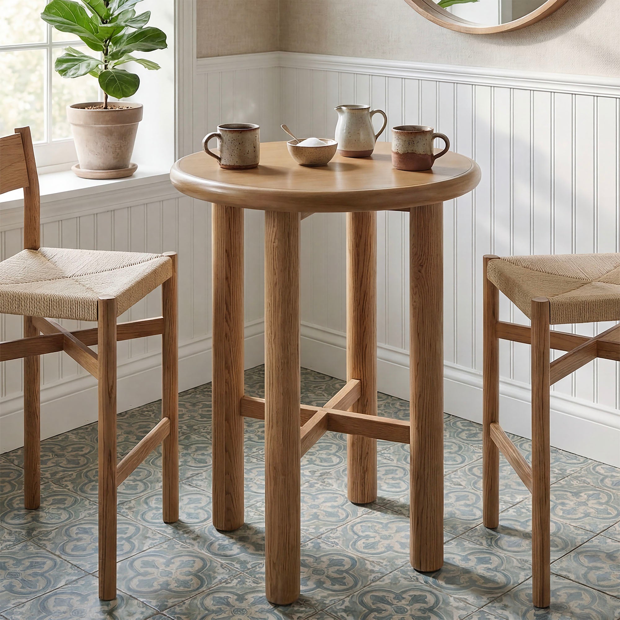 Alvia Round 30" Wood Bar Table