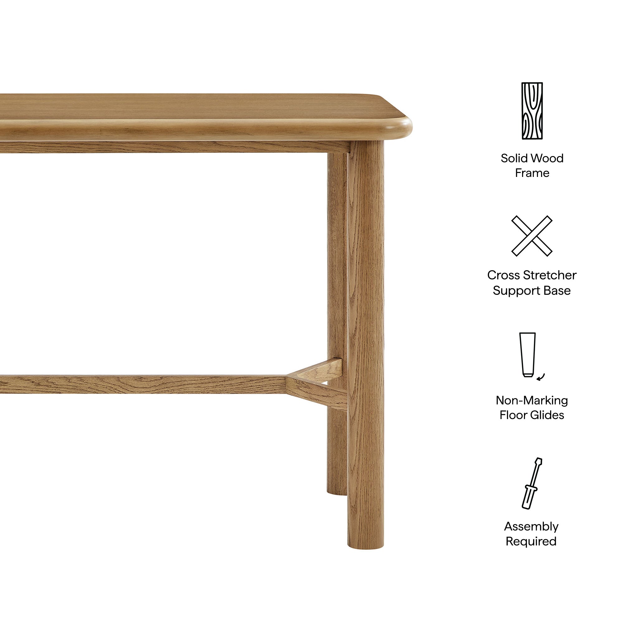 Alvia Rectangular 60" Wood Bar Table