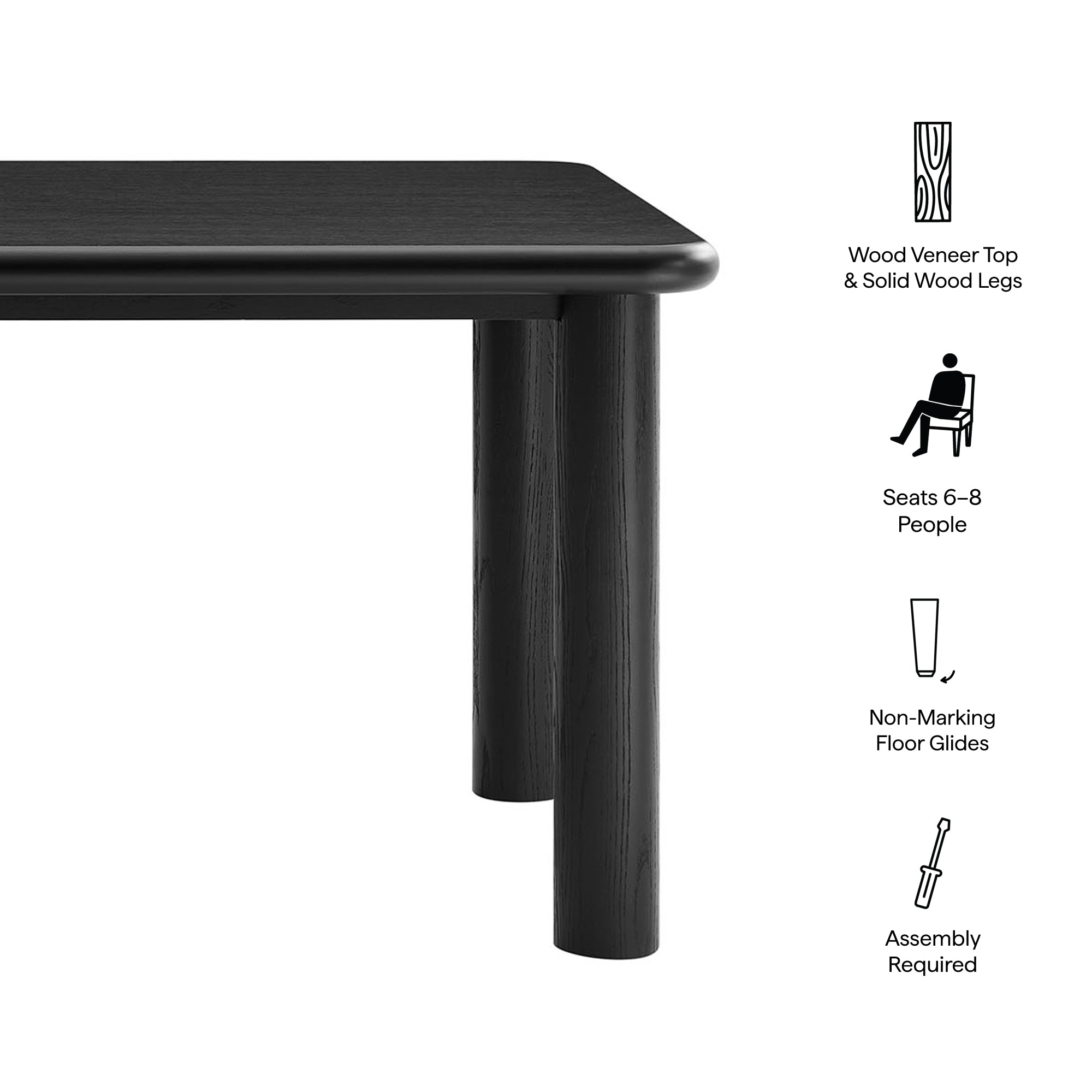 Alvia 72" Rectangular Wood Dining Table